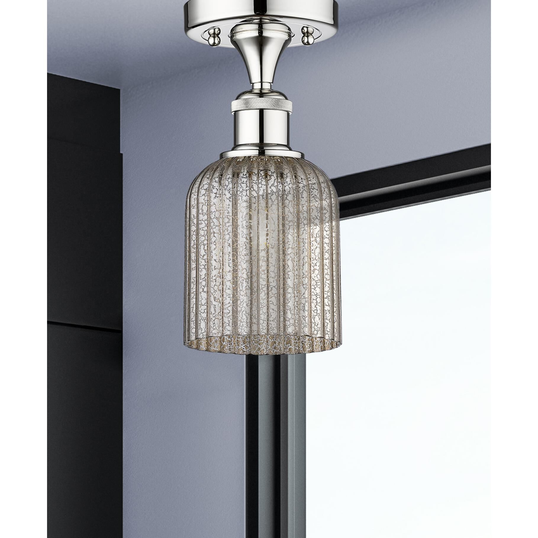 Shown in Polished Chrome finish and Mercury glass