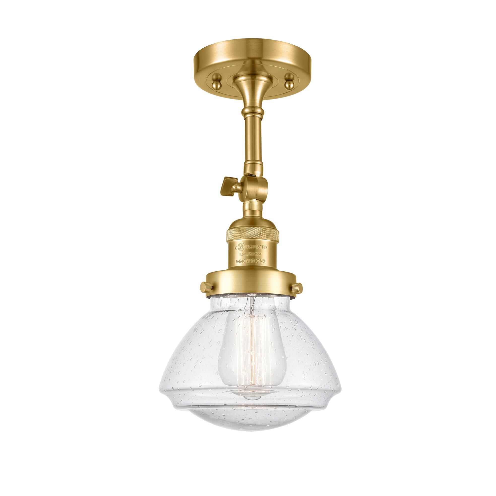 Shown in Satin Gold finish and Clear glass and None accent