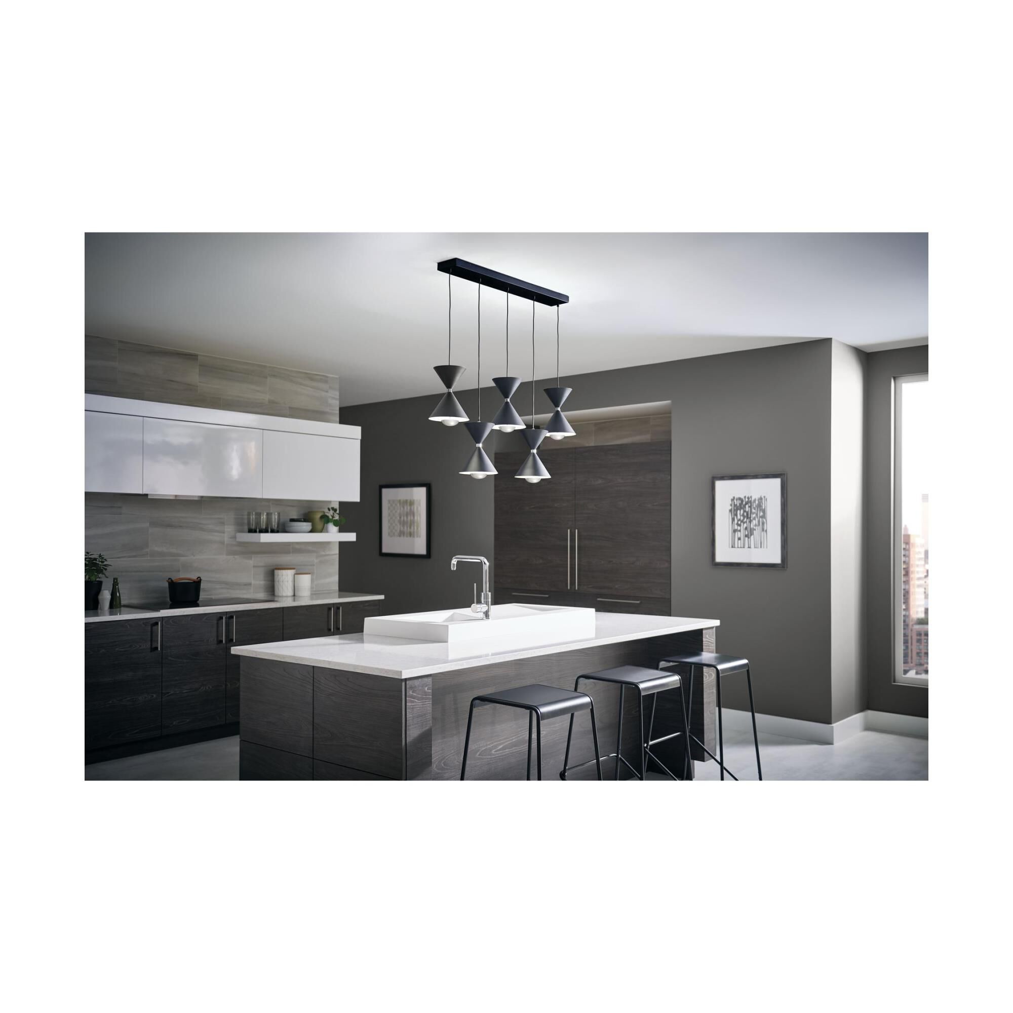 Kordan 7 Inch 5 Light LED Linear Suspension Light by Elan Lighting