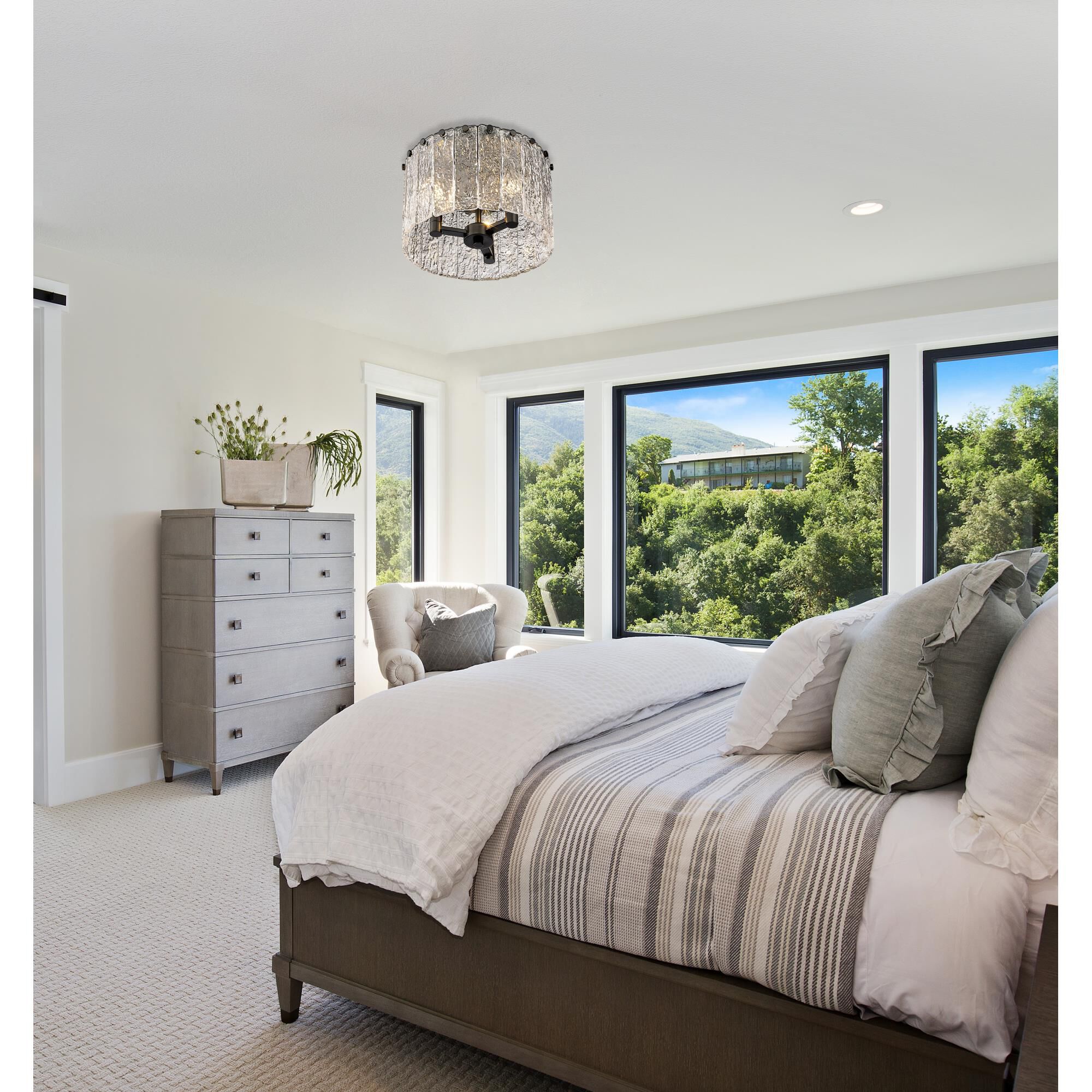 Glacier 12 Inch 3 Light Flush Mount by Z-Lite