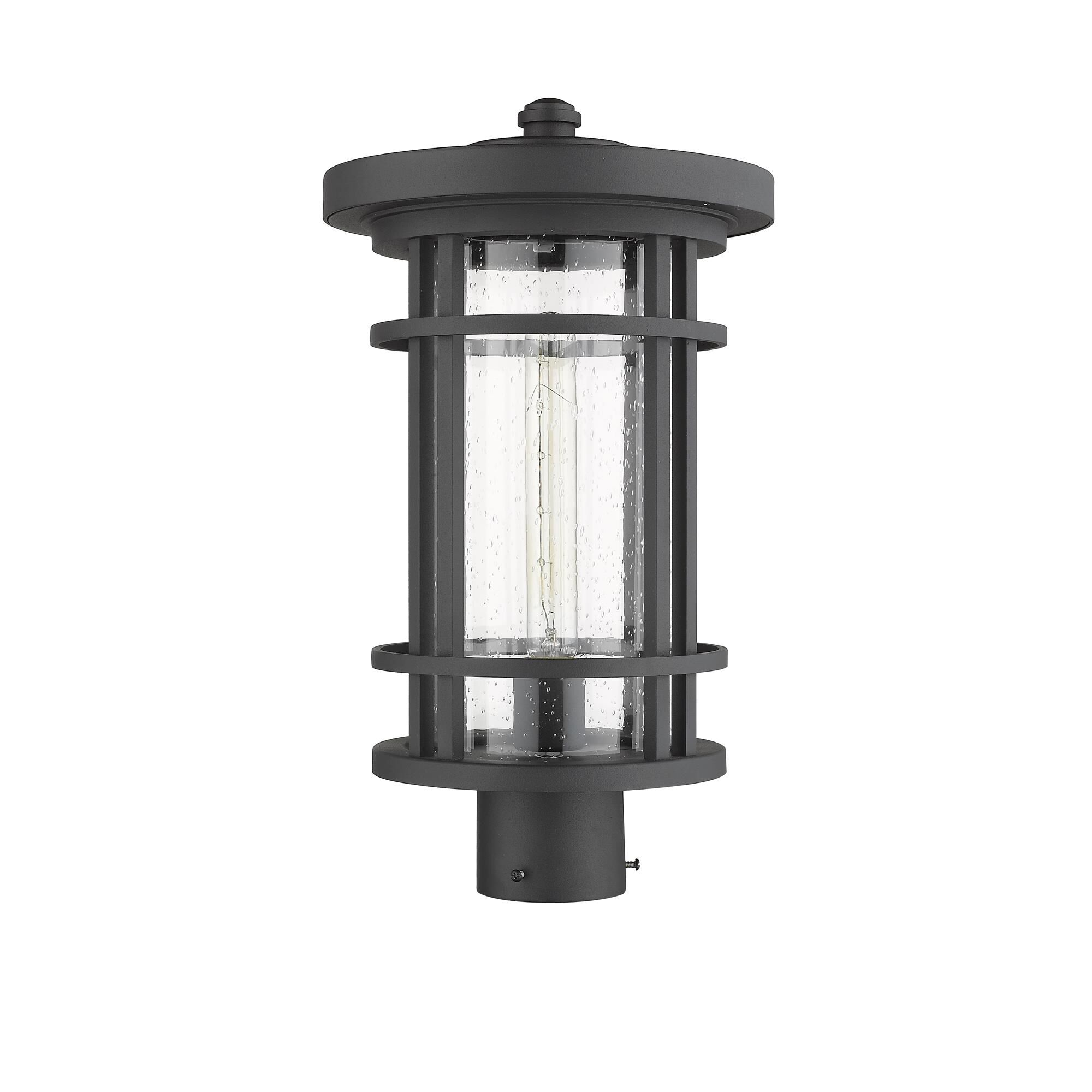 Shown in Black finish and Glass shade