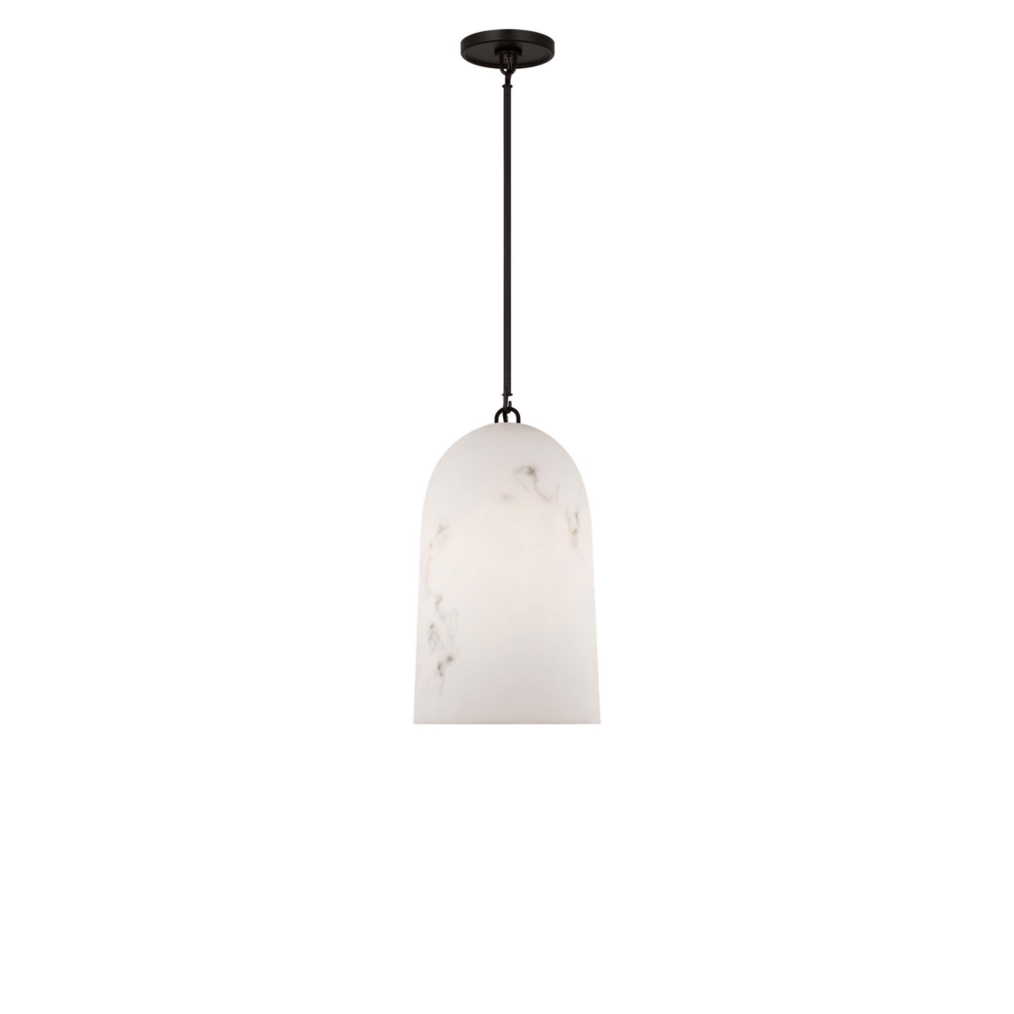 Shown in Aged Iron finish and Faux Alabaster Resin shade