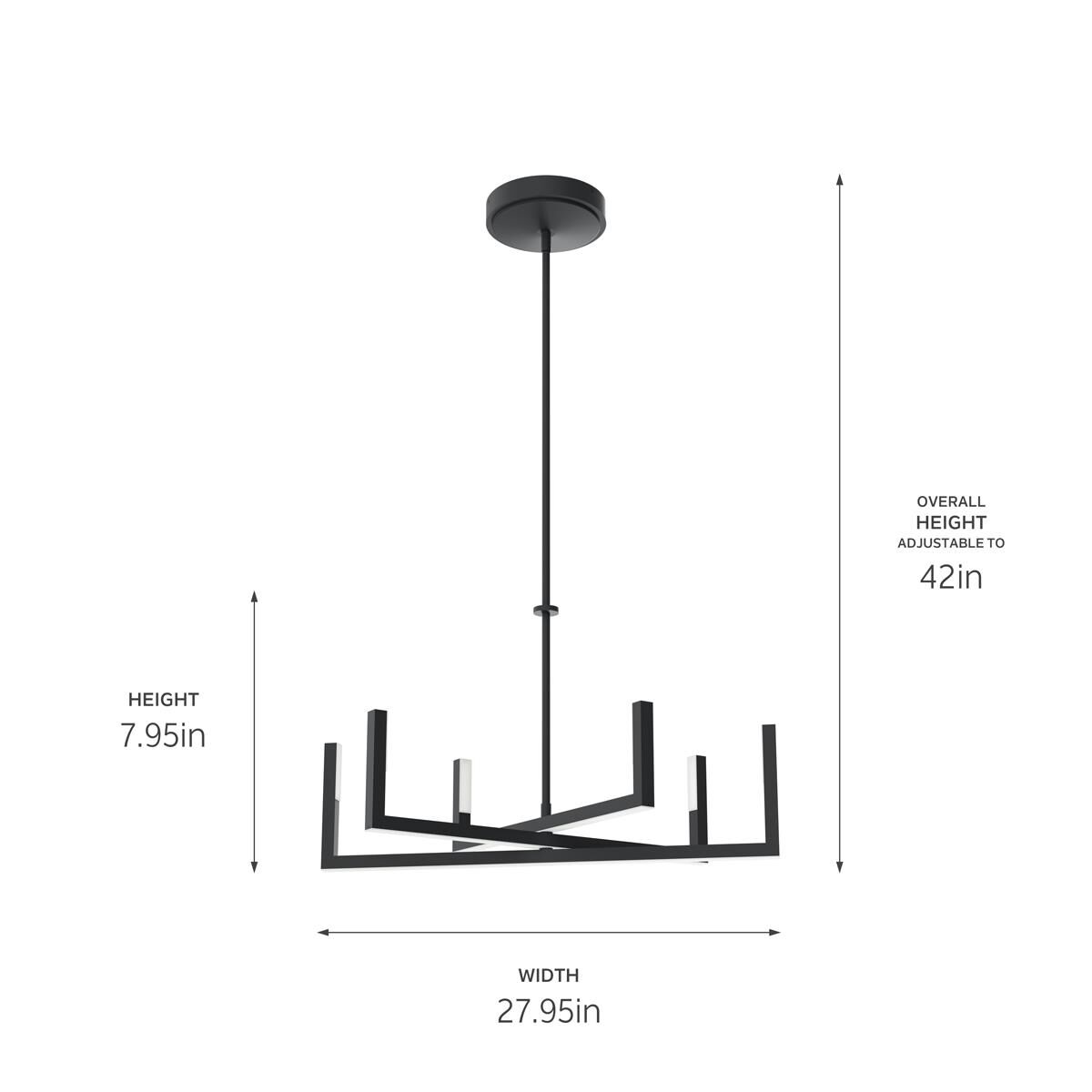 Priam 28 Inch 6 Light LED Chandelier by Elan Lighting