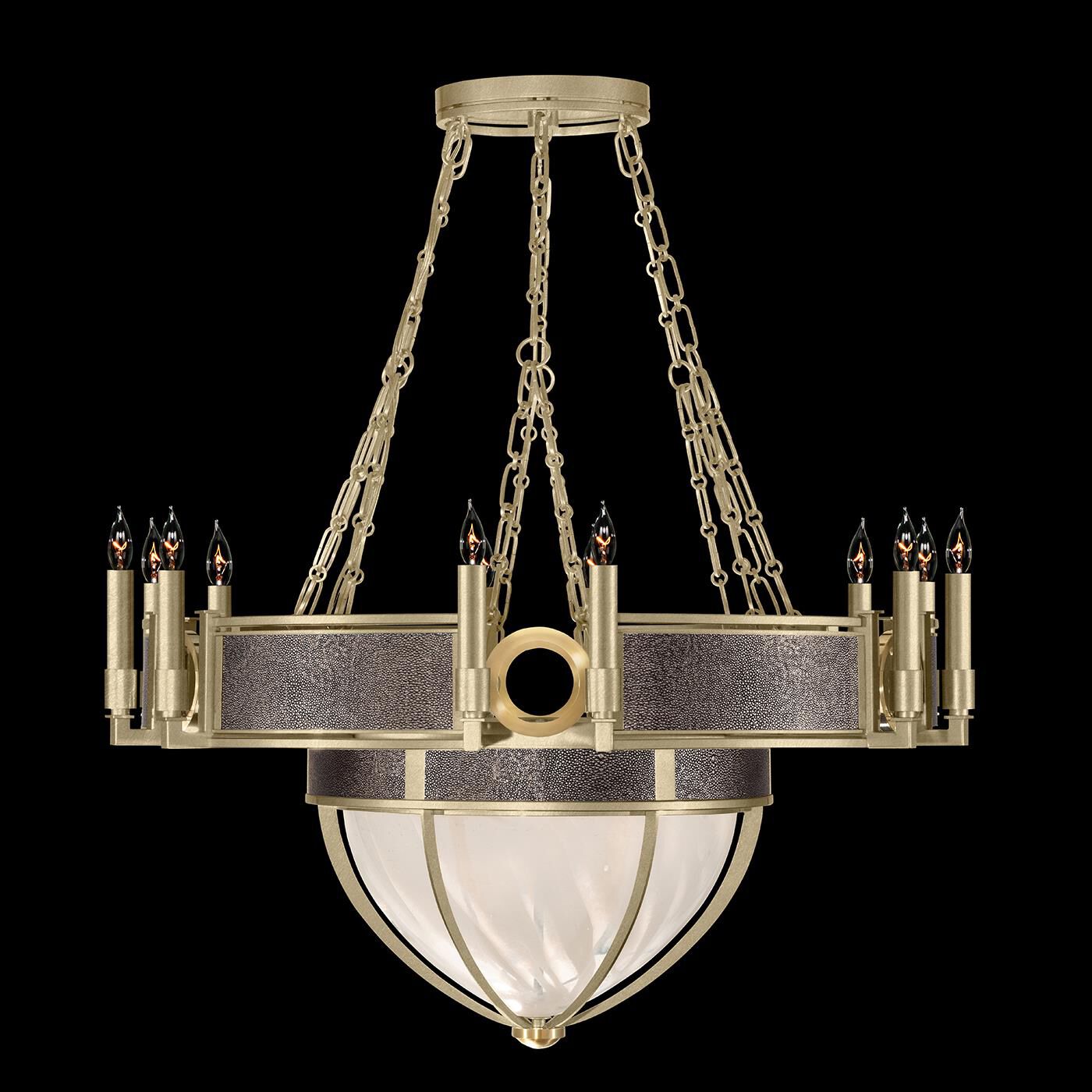 Shown in Soft Gold Leaf and Brass  finish and Pebble accent