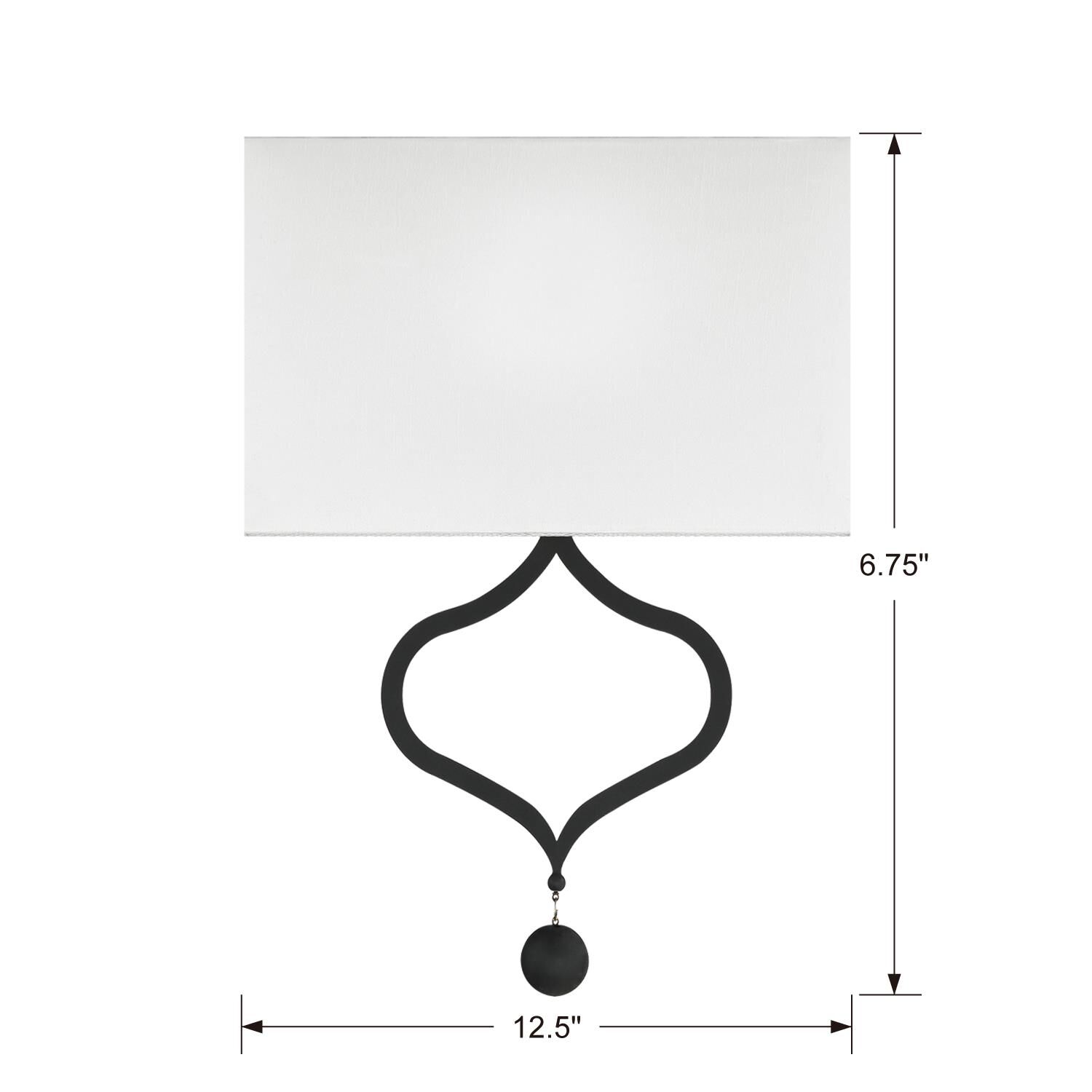 Shown in Black Forged finish and White Silk shade