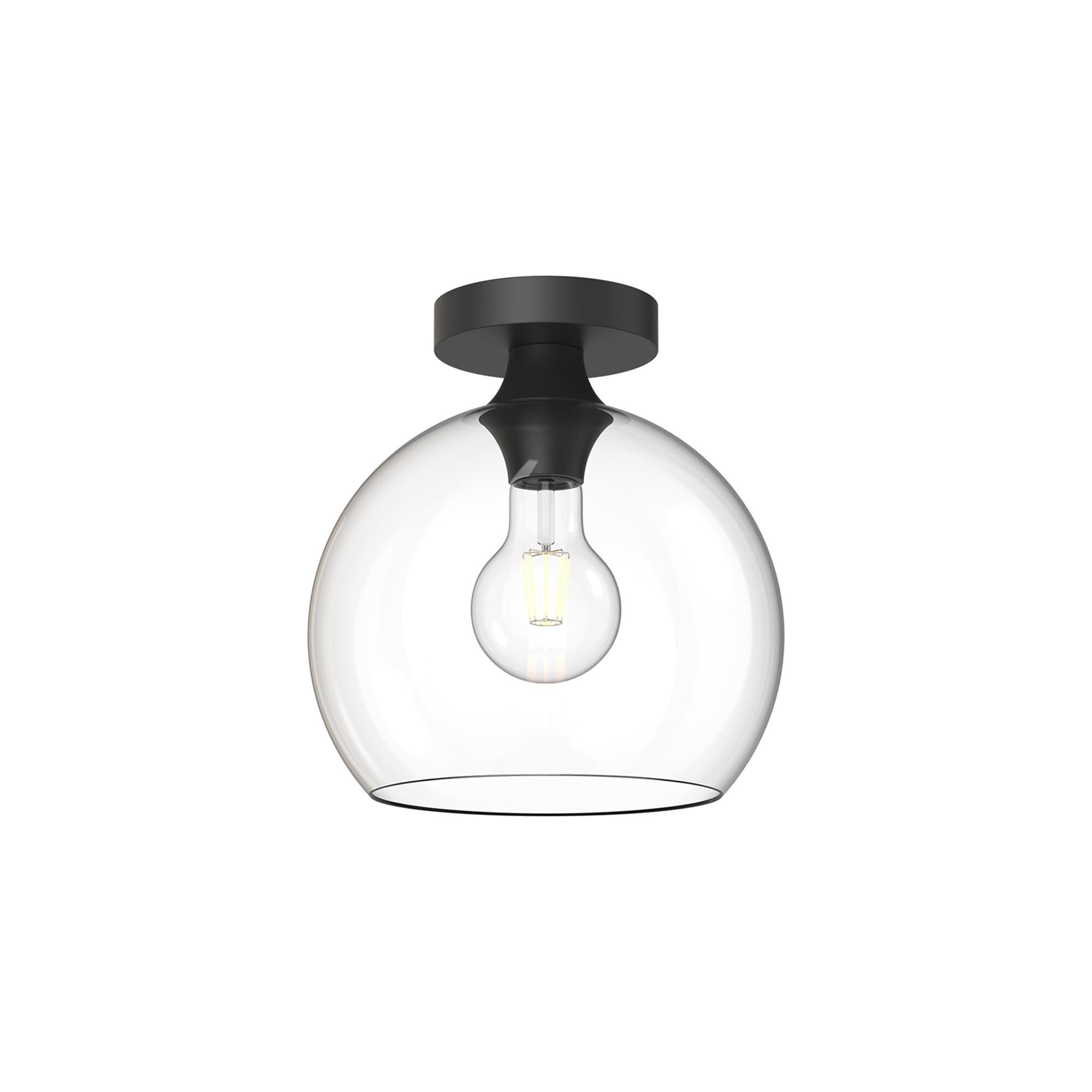 Shown in Matte Black finish and Clear glass