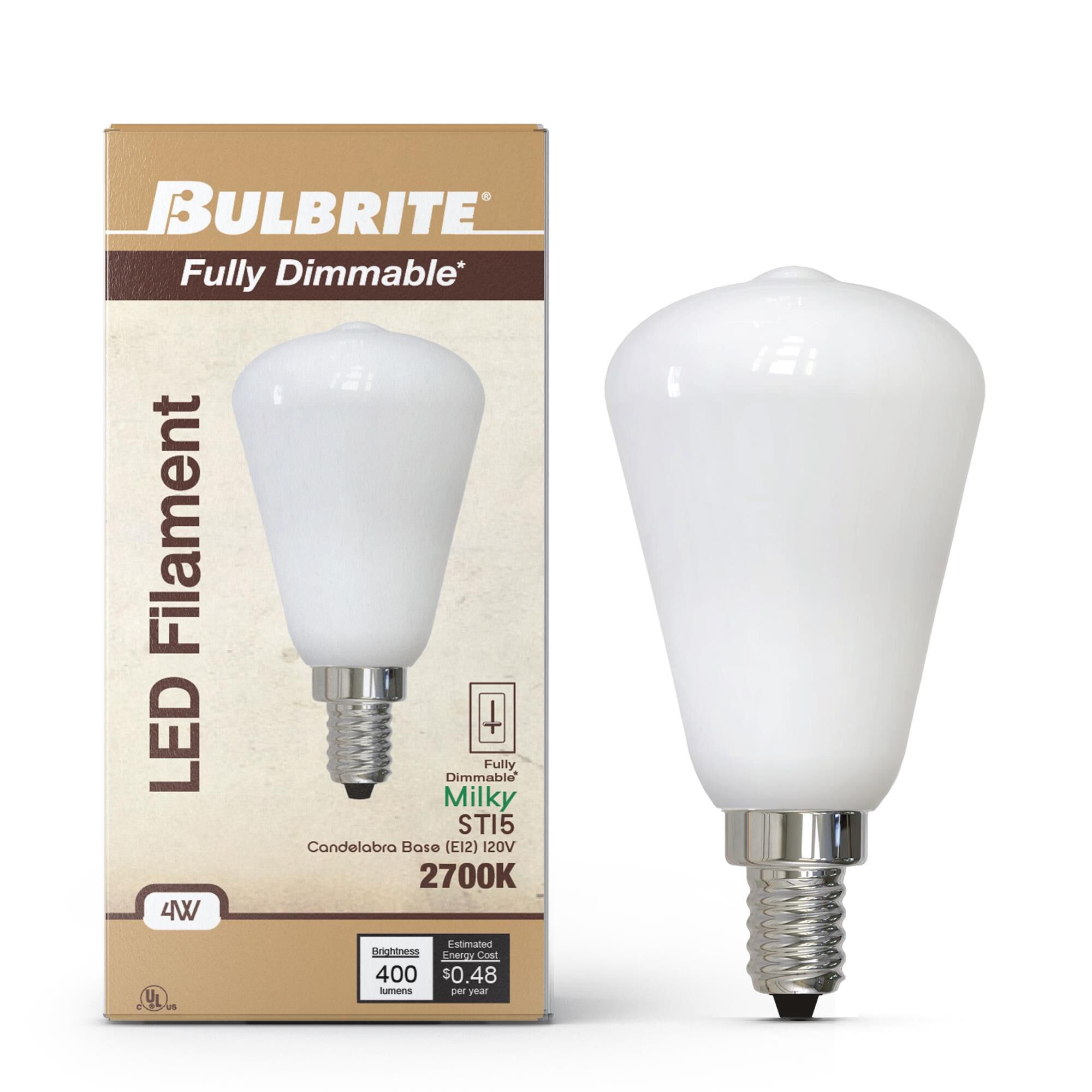 Milky ST15 Base E12 2700K LED Light Bulb by Bulbrite