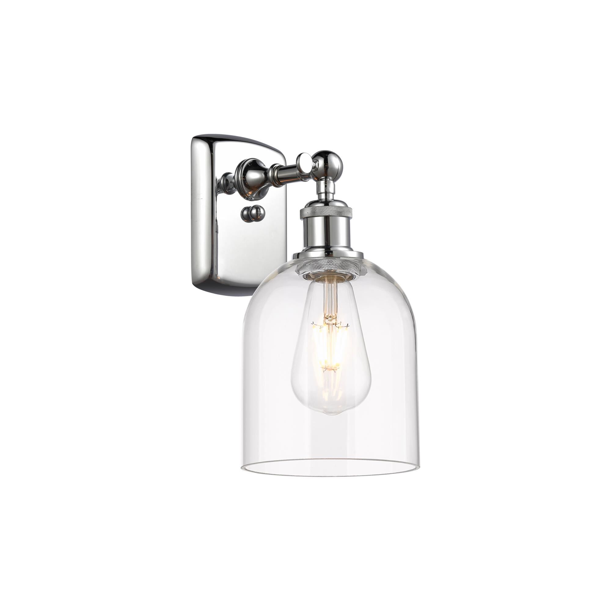 Shown in Polished Chrome finish and Clear glass