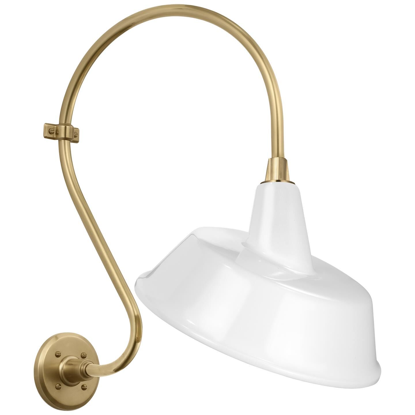 Shown in Hand-Rubbed Antique Brass finish and White Tilted Bowers shade