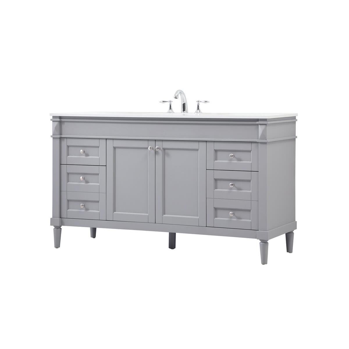 Shown in Grey finish and Single Bathroom Vanity accent