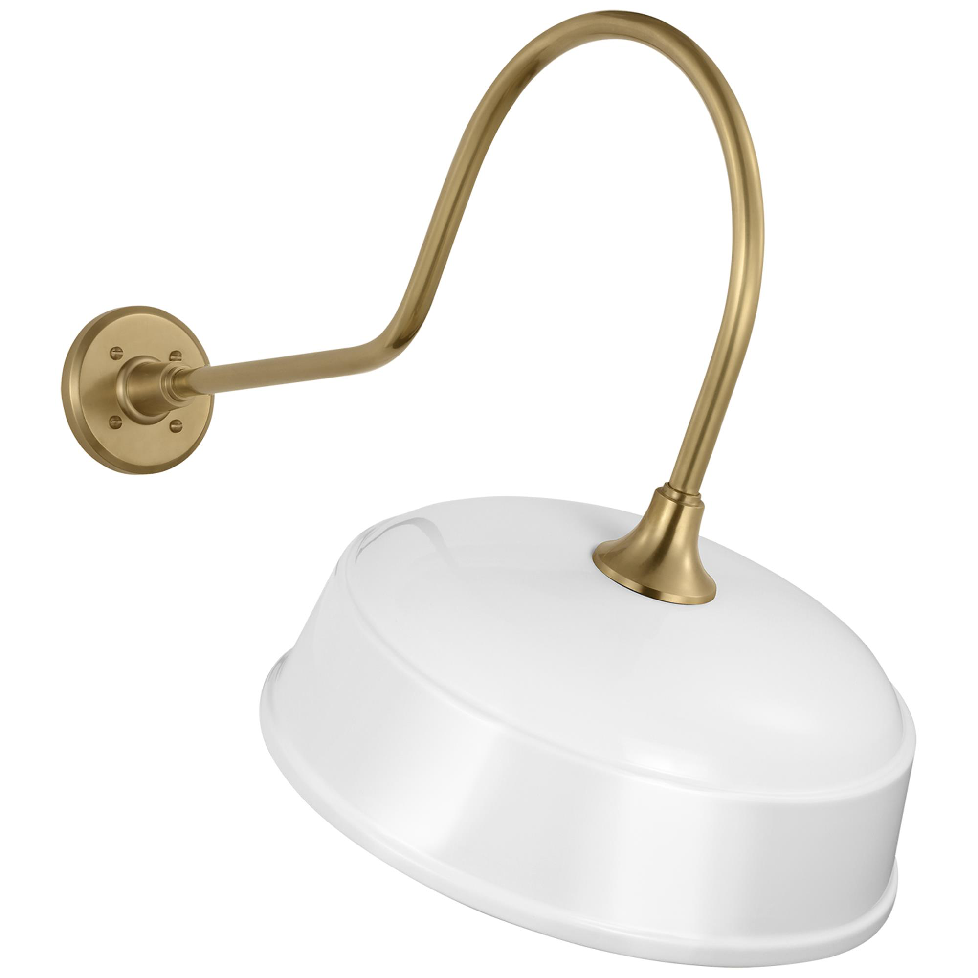 Shown in Hand-Rubbed Antique Brass finish and White Rockhouse shade