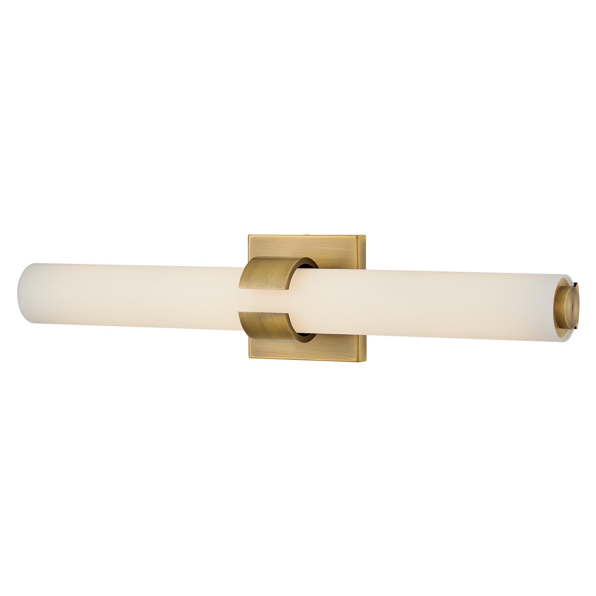 Shown in Lacquered Brass finish and Etched White glass