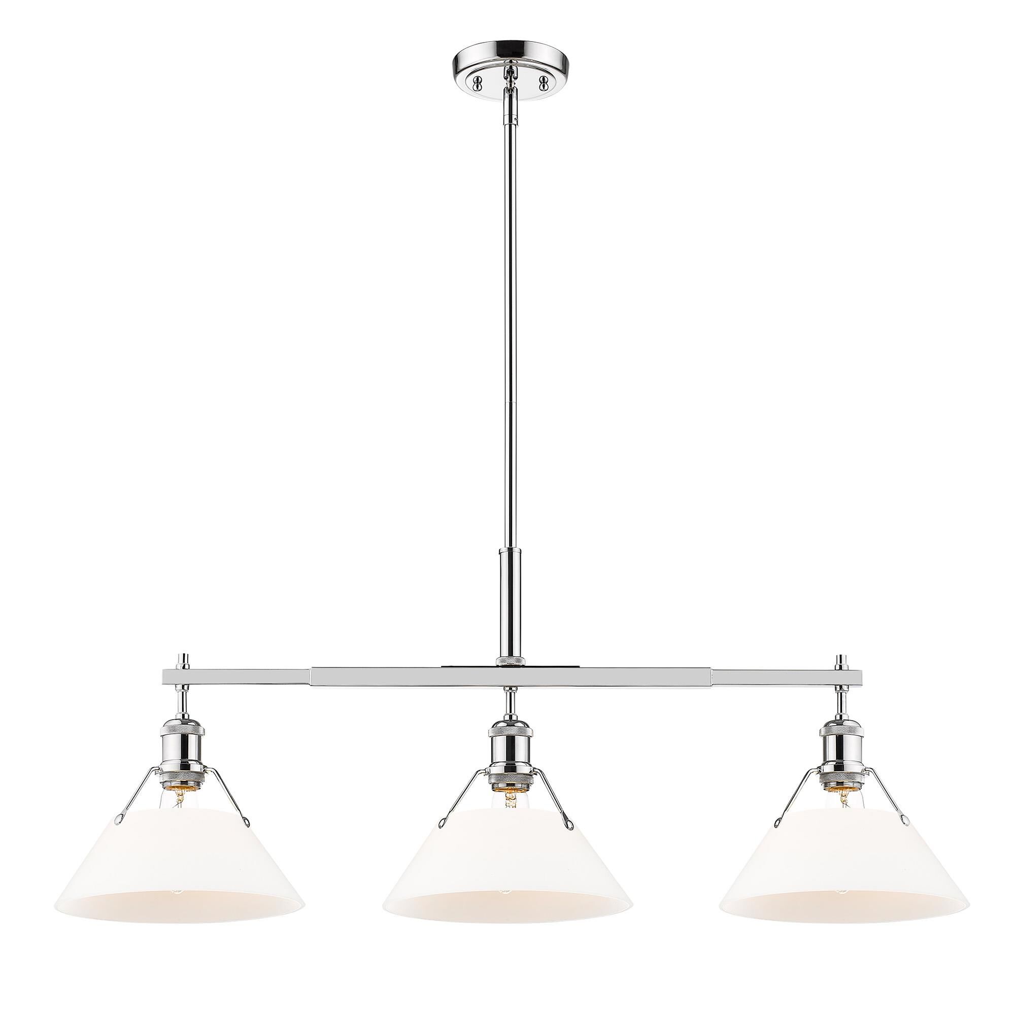 Shown in Chrome finish and Opal glass and Without Shade shade