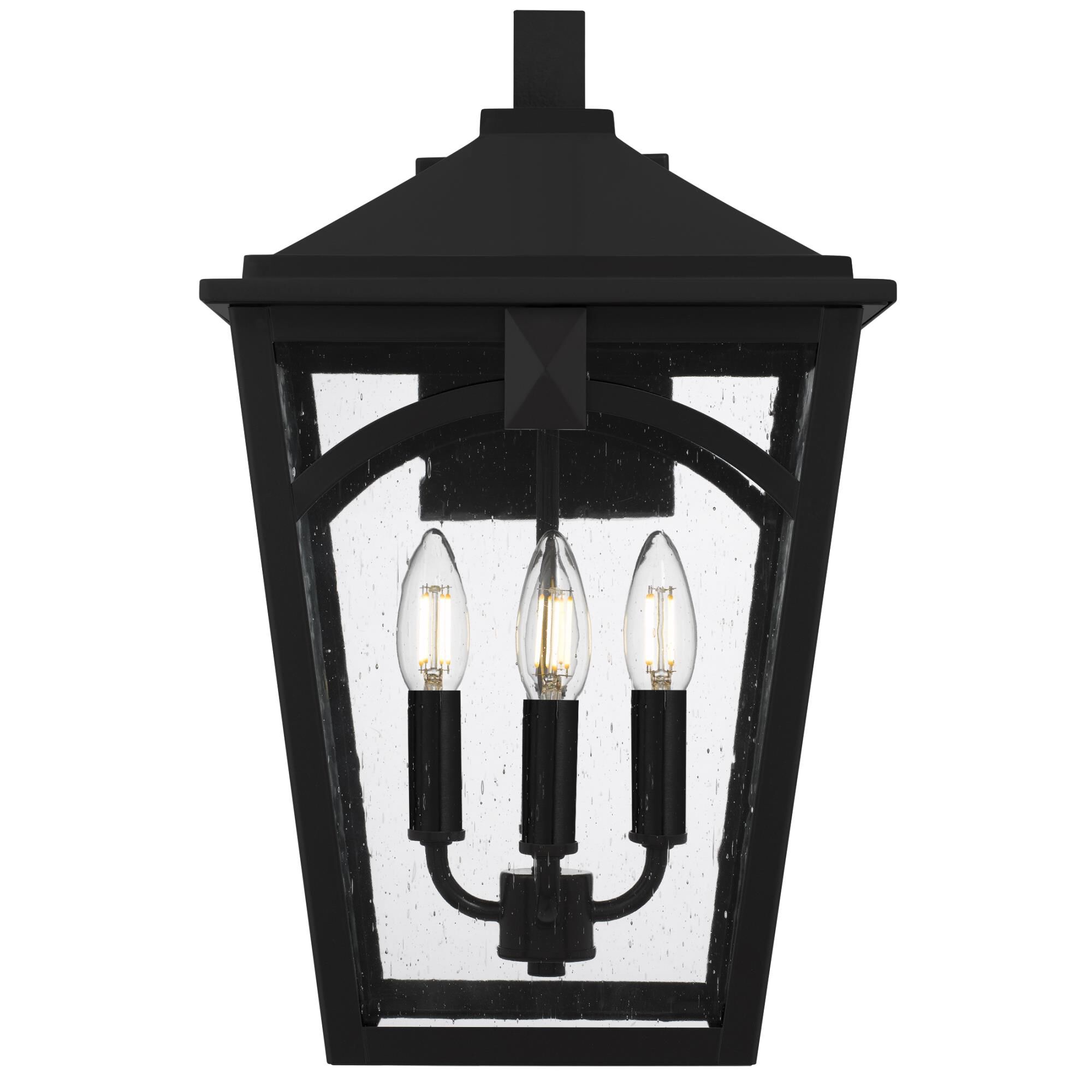 Shown in Western Bronze finish and Clear Seedy Glass shade