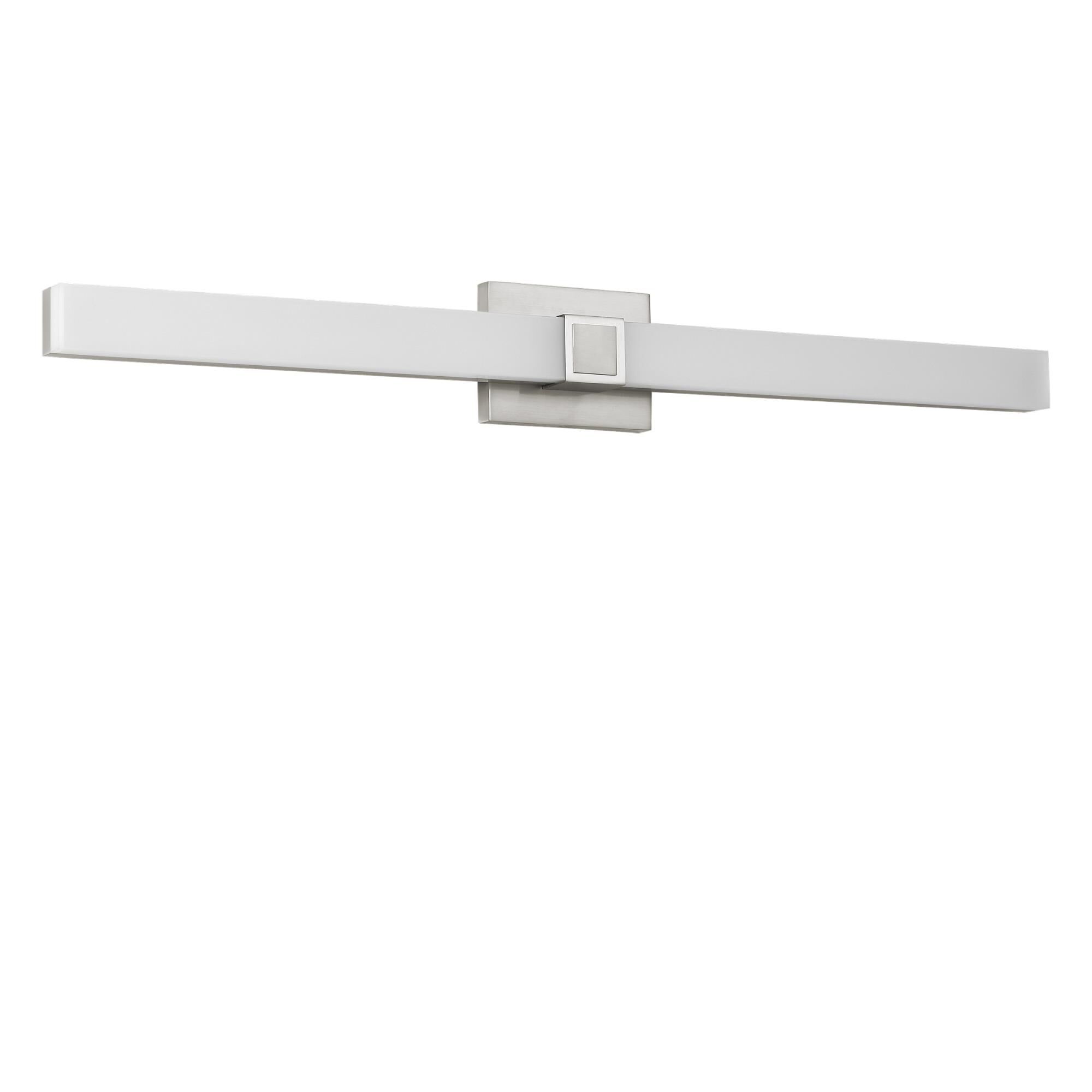 Shown in Brushed Nickel finish and White Acrylic shade
