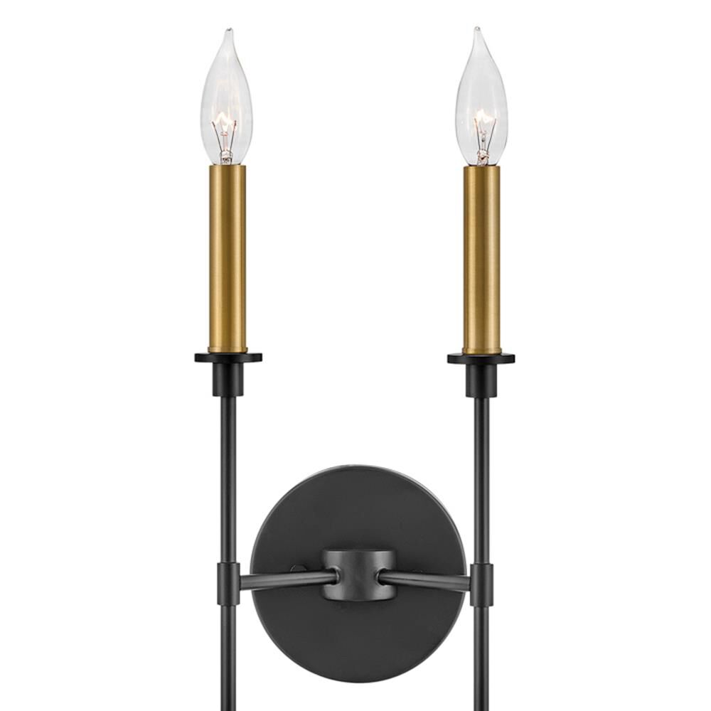 Shown in Black finish and Lacquered Brass accent