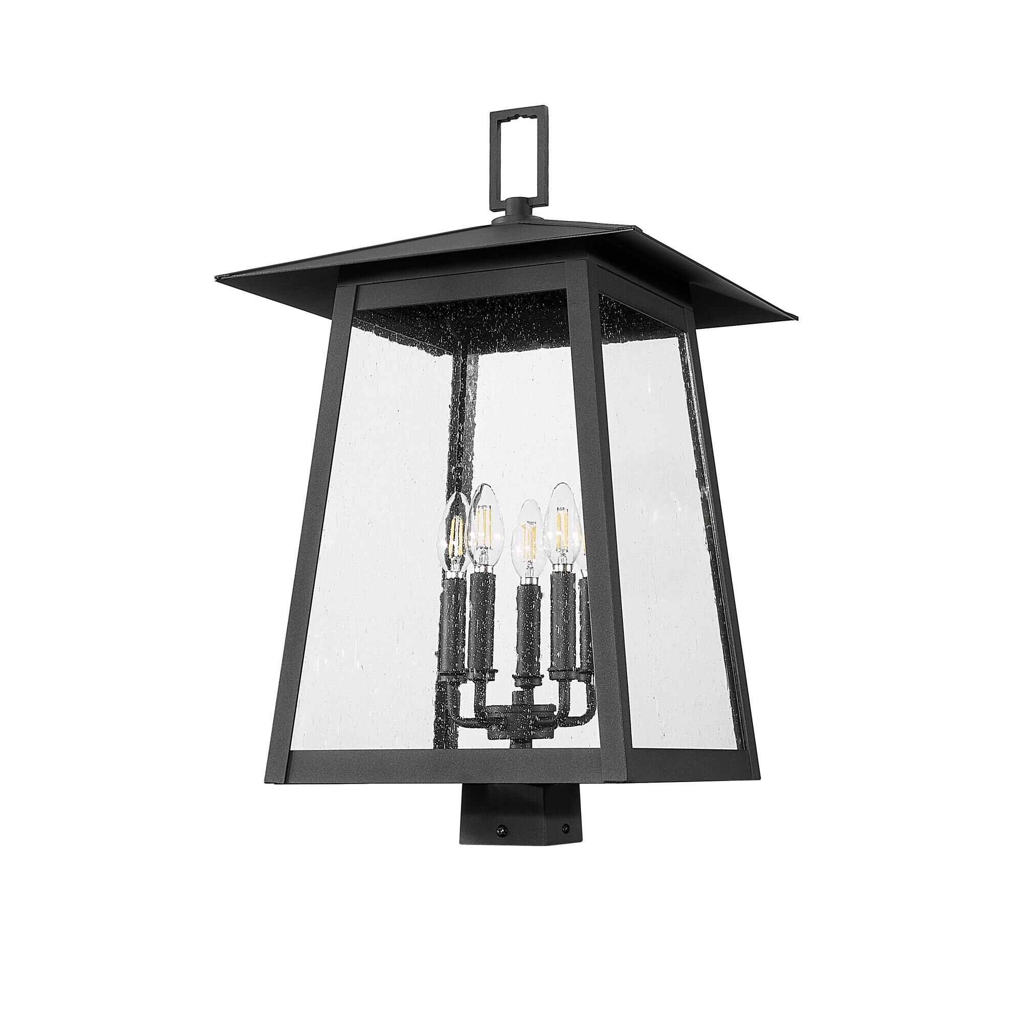 Shown in Black finish and Clear Seedy glass and Clear Seedy shade