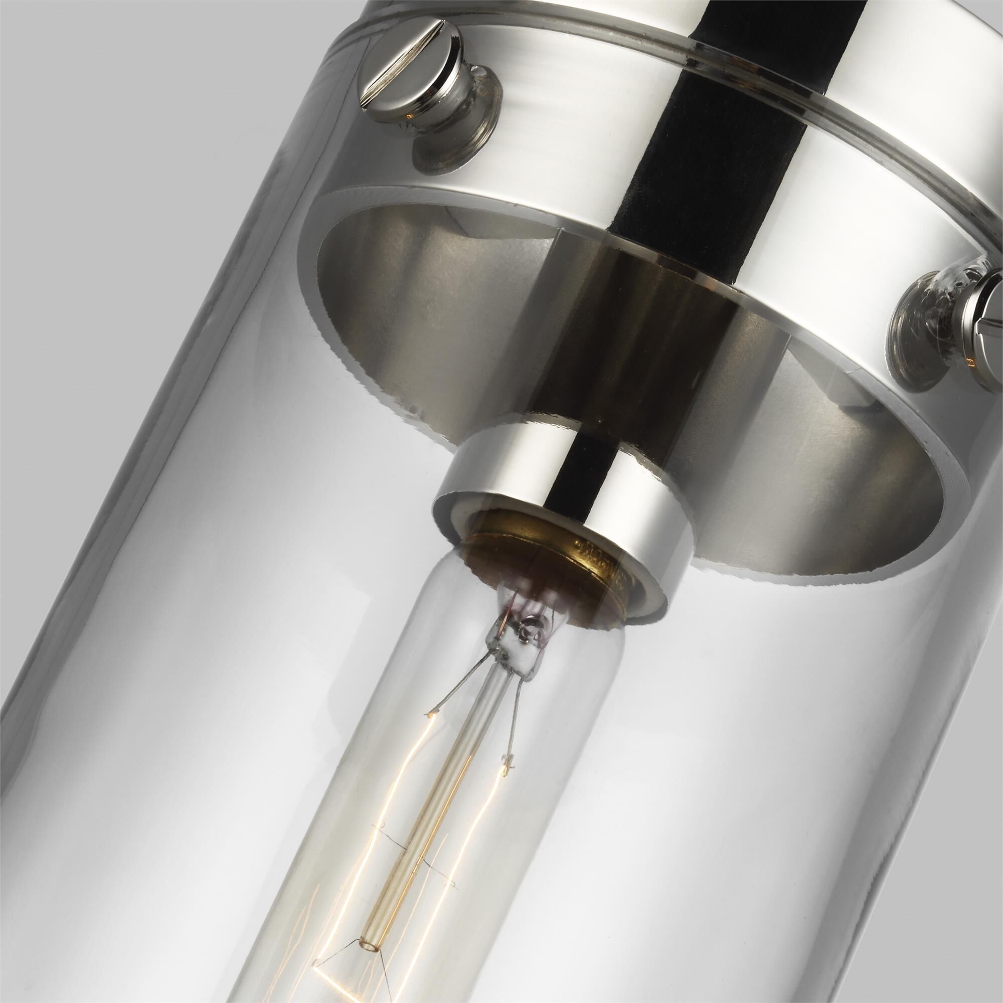 Shown in Polished Nickel finish and Clear glass