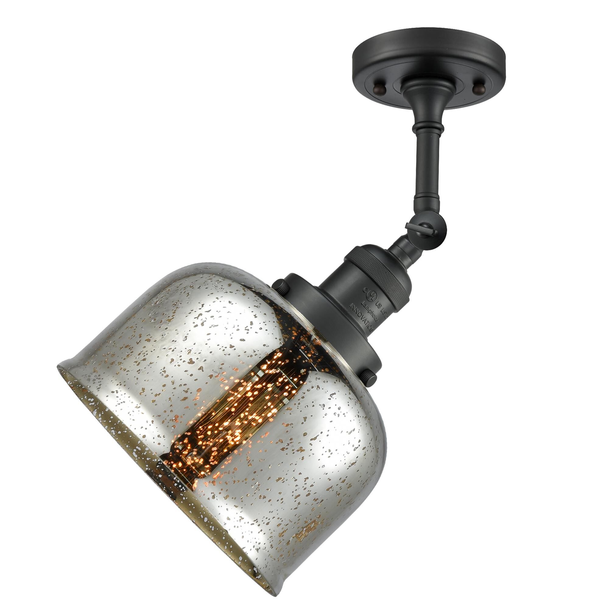 Bruno Marashlian Large Bell 8 Inch 1 Light Semi Flush Mount by Innovations Lighting