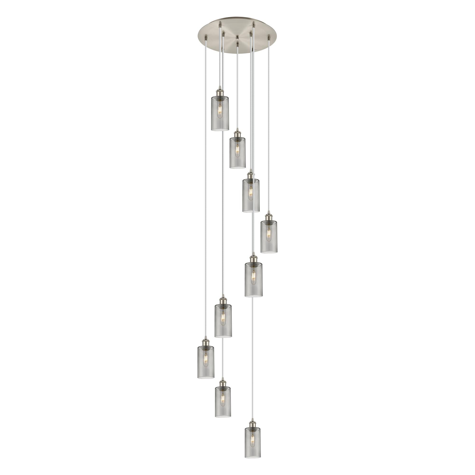 Shown in Satin Nickel finish and Light Smoke shade