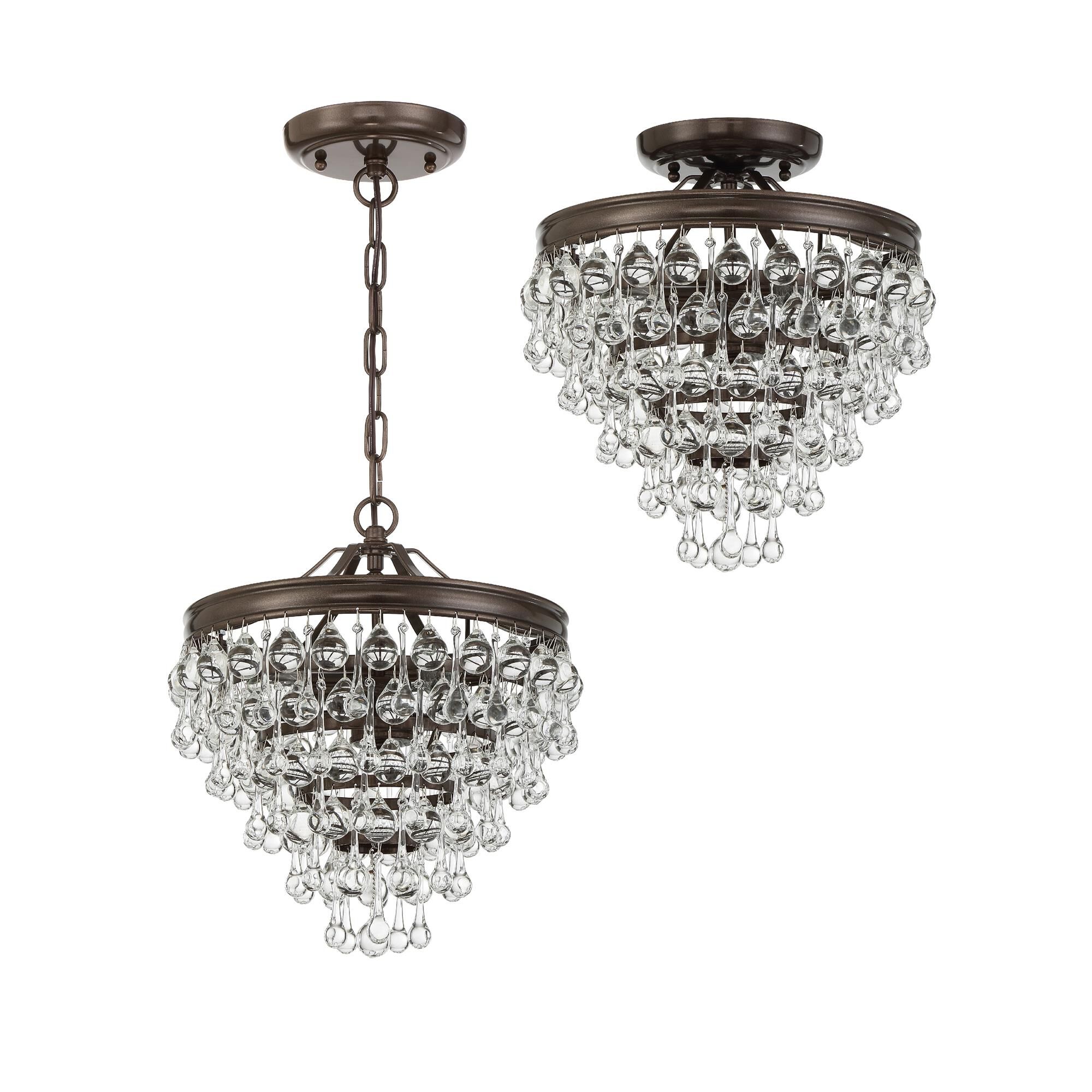 Shown in Vibrant Bronze finish and Clear Glass Drops crystal