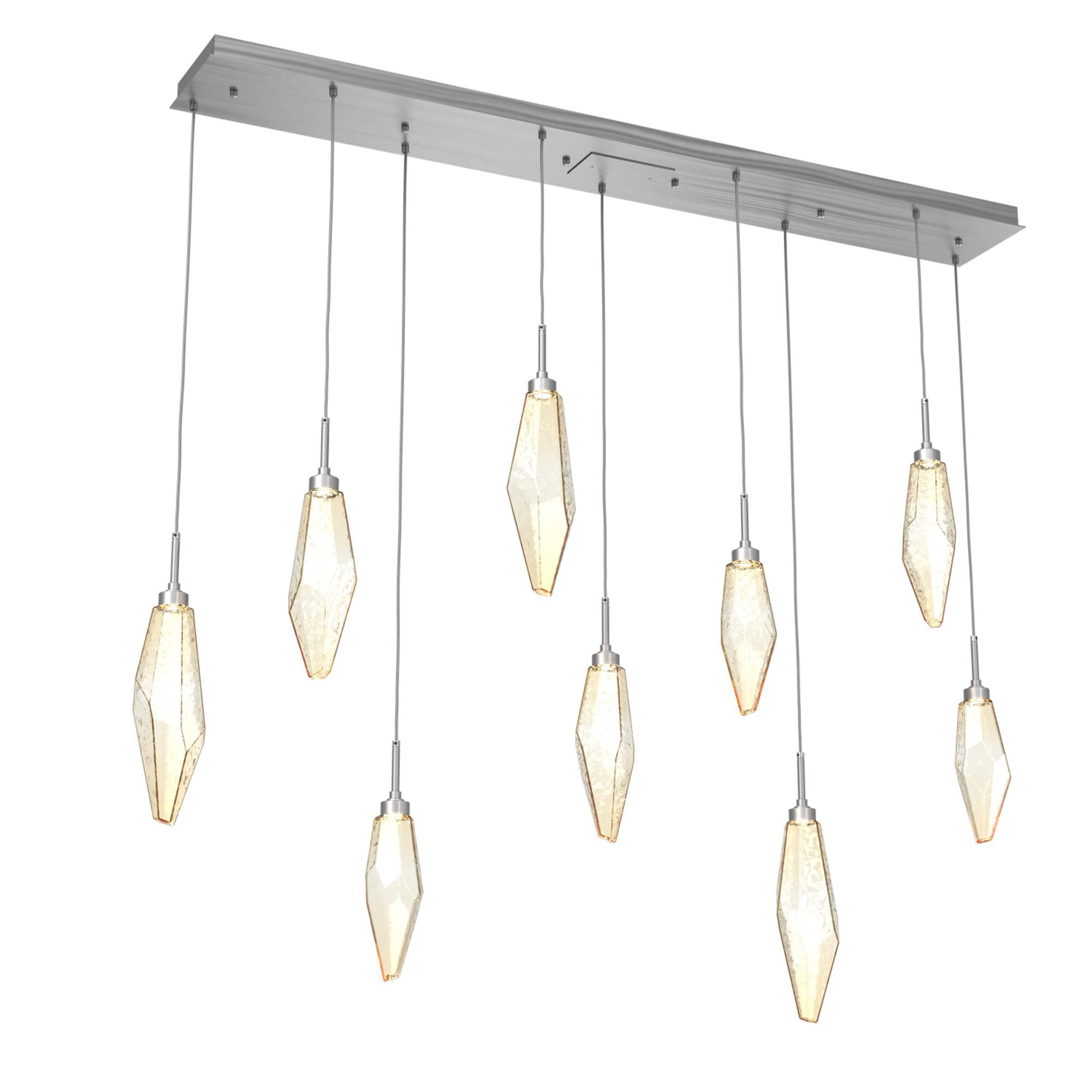 Shown in Classic Silver finish and Chilled Amber glass