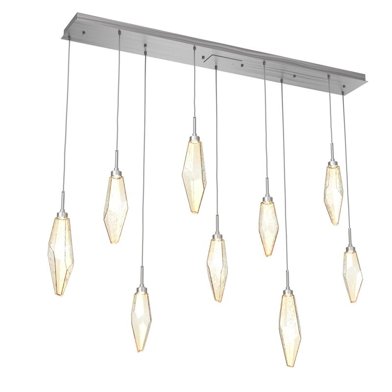 Rock Crystal Linear Suspension Light by Hammerton Studio