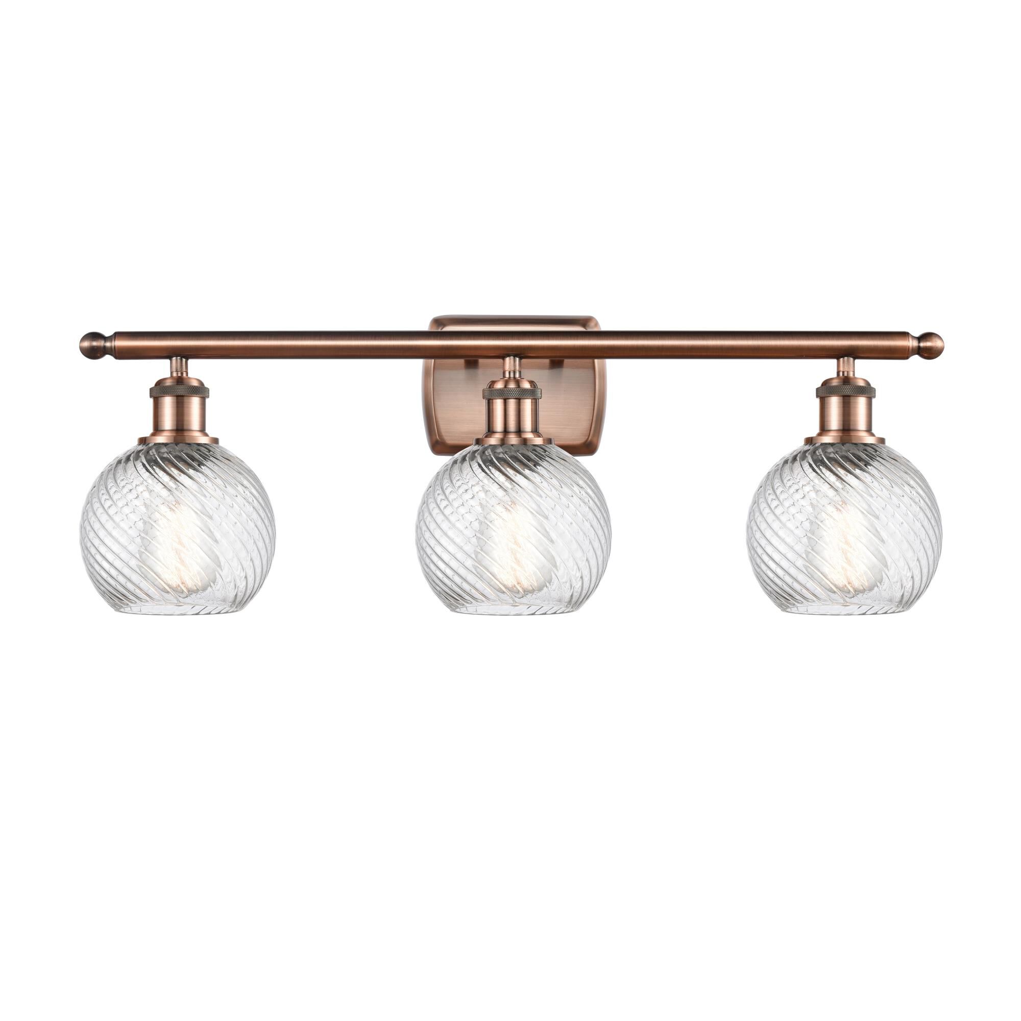 Bruno Marashlian Small Twisted Swirl 26 Inch 3 Light Bath Vanity Light by Innovations Lighting