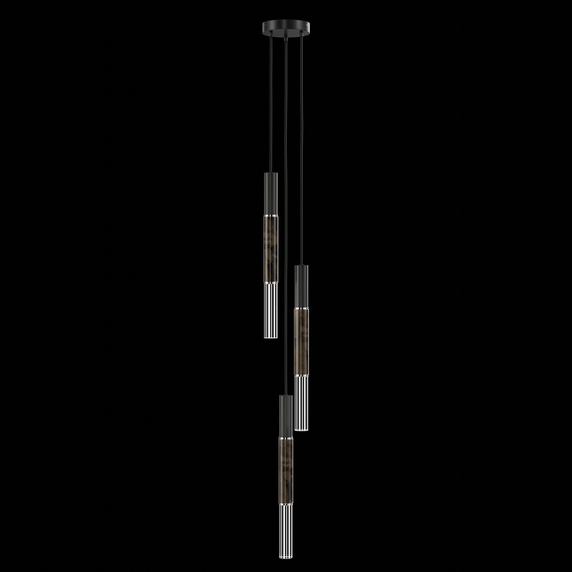 Shown in Black finish and True crystal and False glass