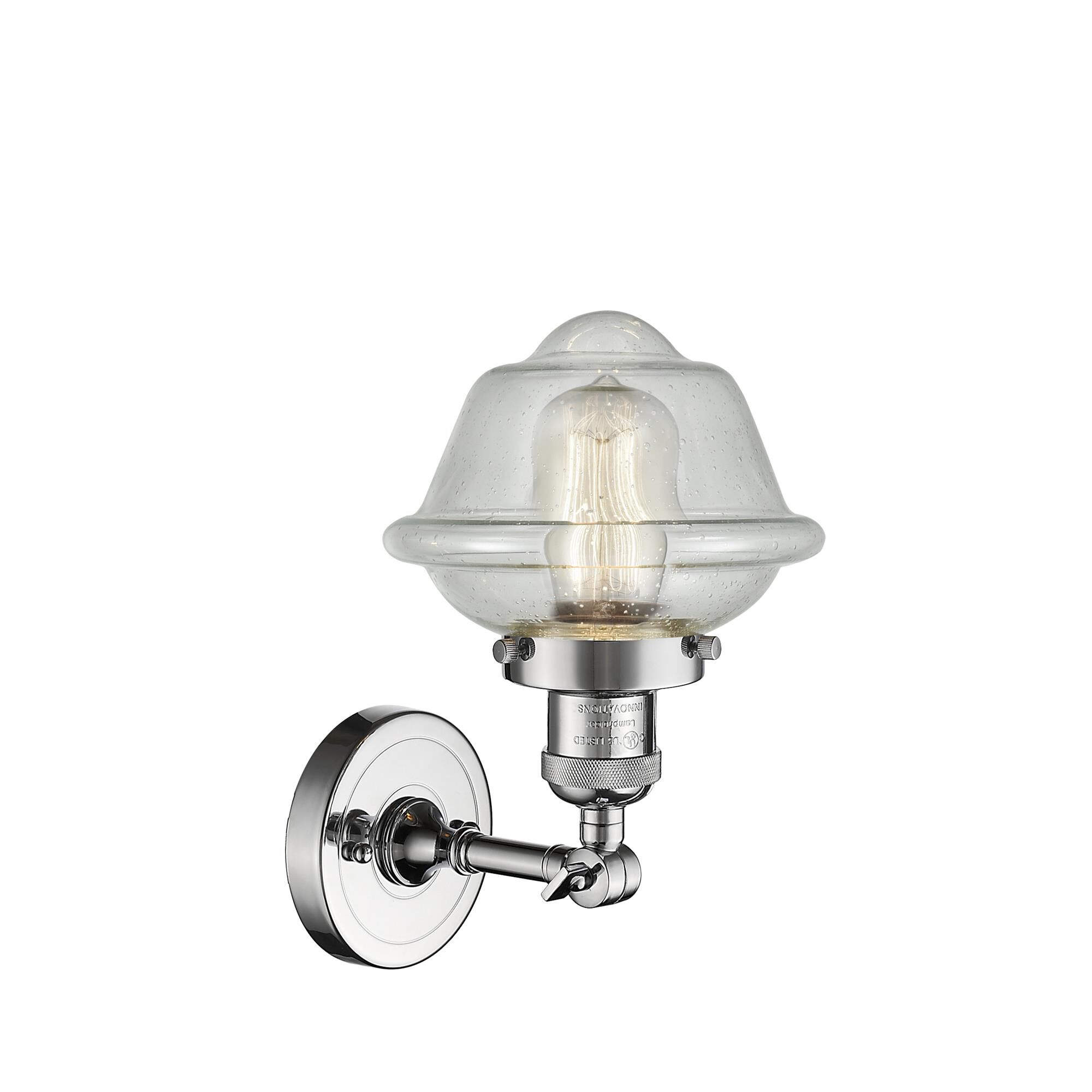 Shown in Polished Chrome finish and Seedy glass