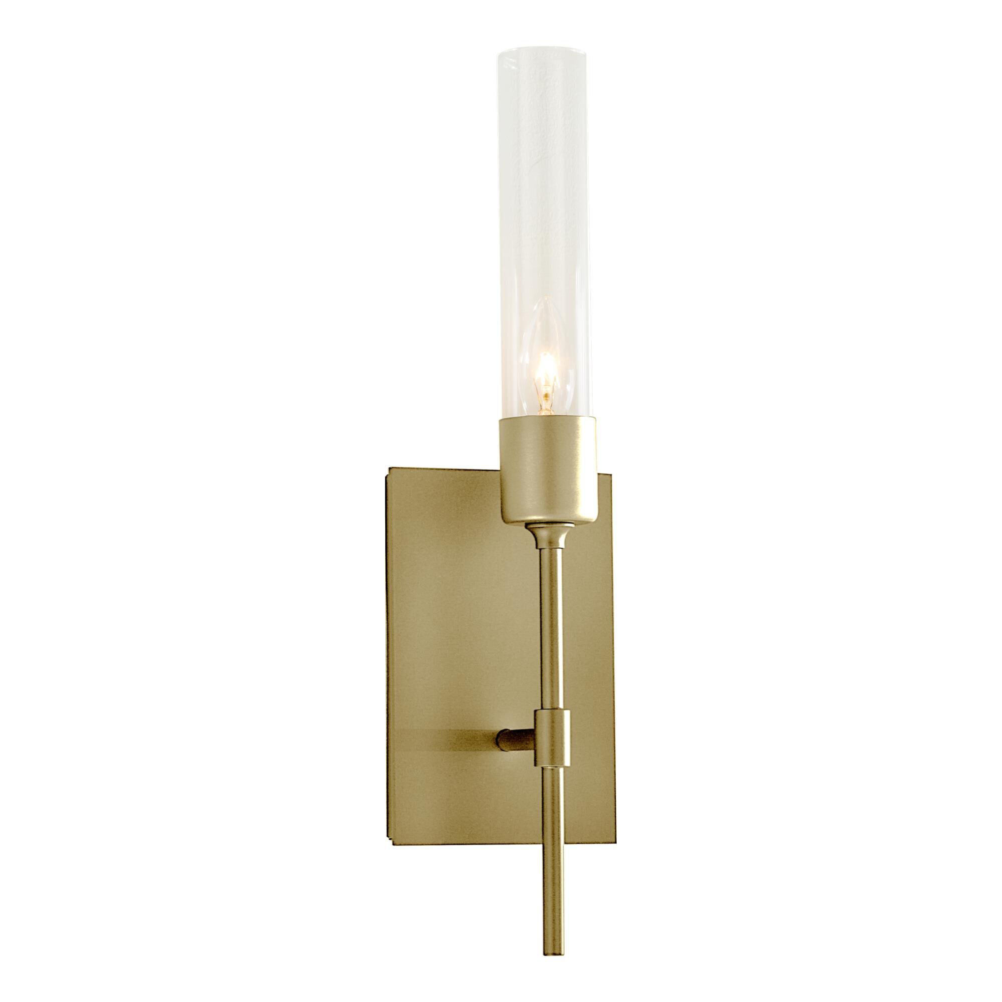 Shown in Modern Brass finish and Clear glass