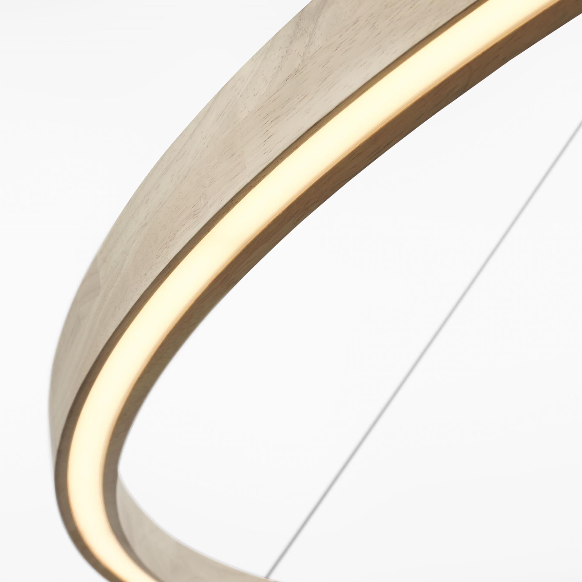 Shown in Hand Rubbed Antique Brass finish and Wood Ring shade