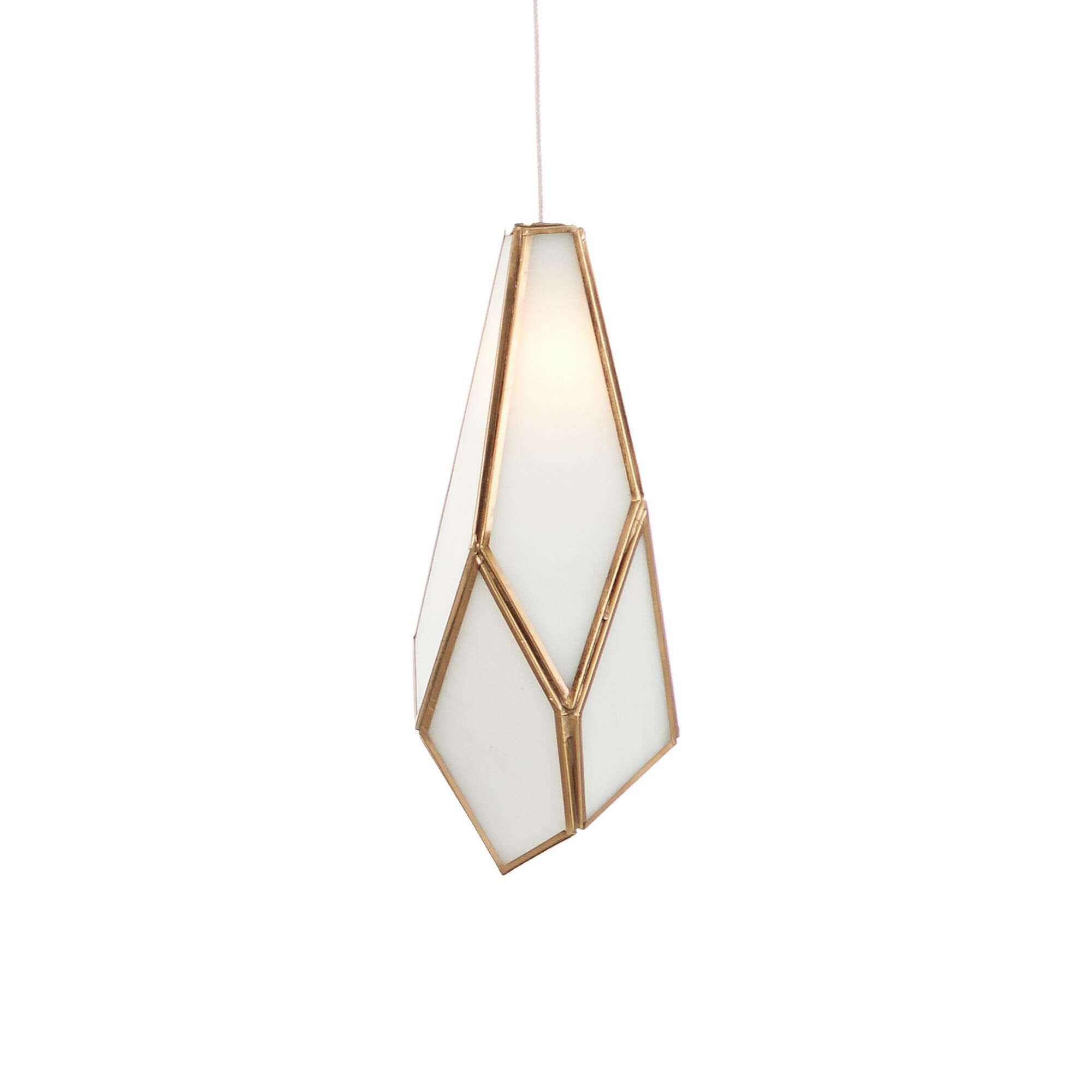 Shown in White/Antique Brass/Silver finish and White/Antique Brass/Glass/Iron shade