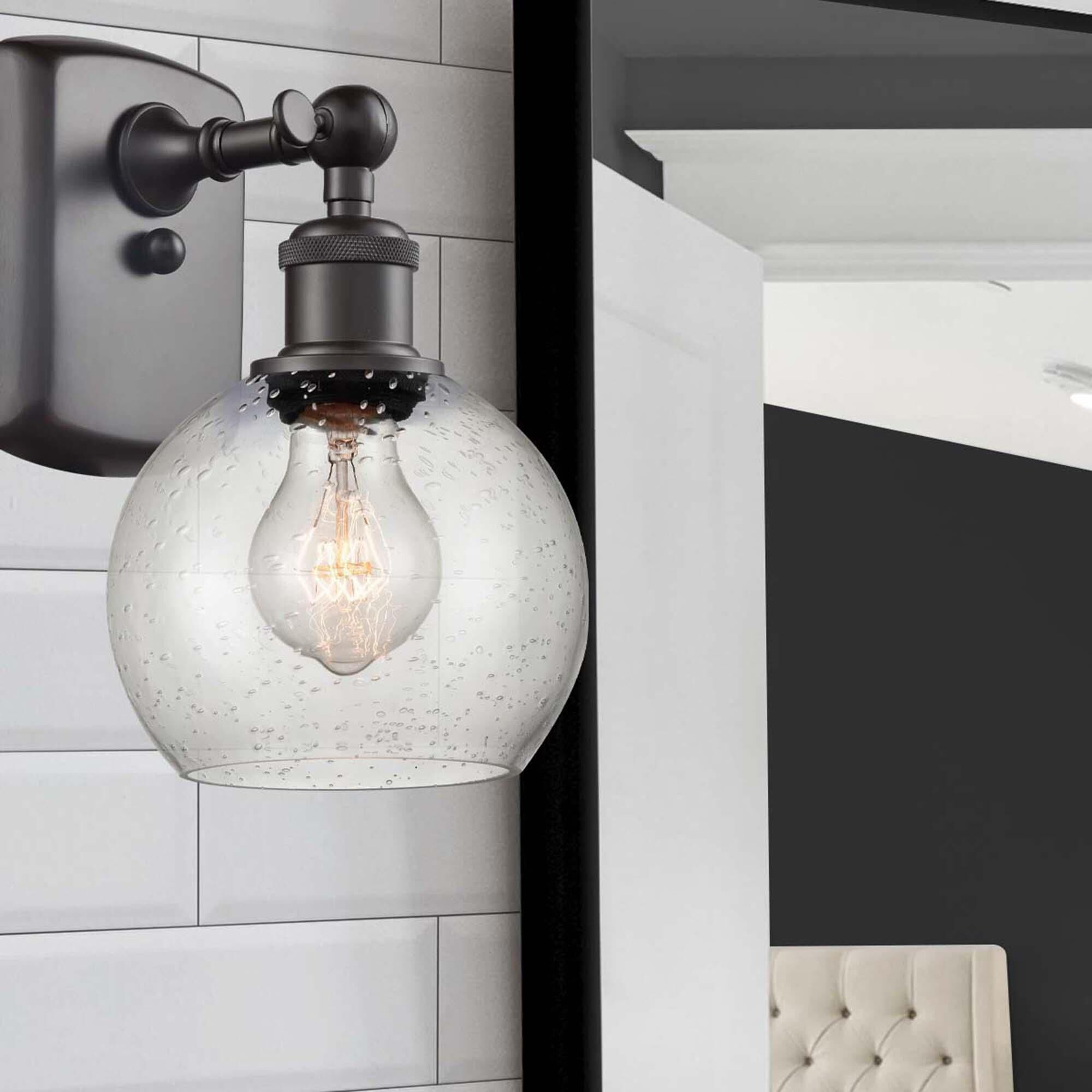 Shown in Oil Rubbed Bronze finish and Seedy Athens glass and No Shade shade