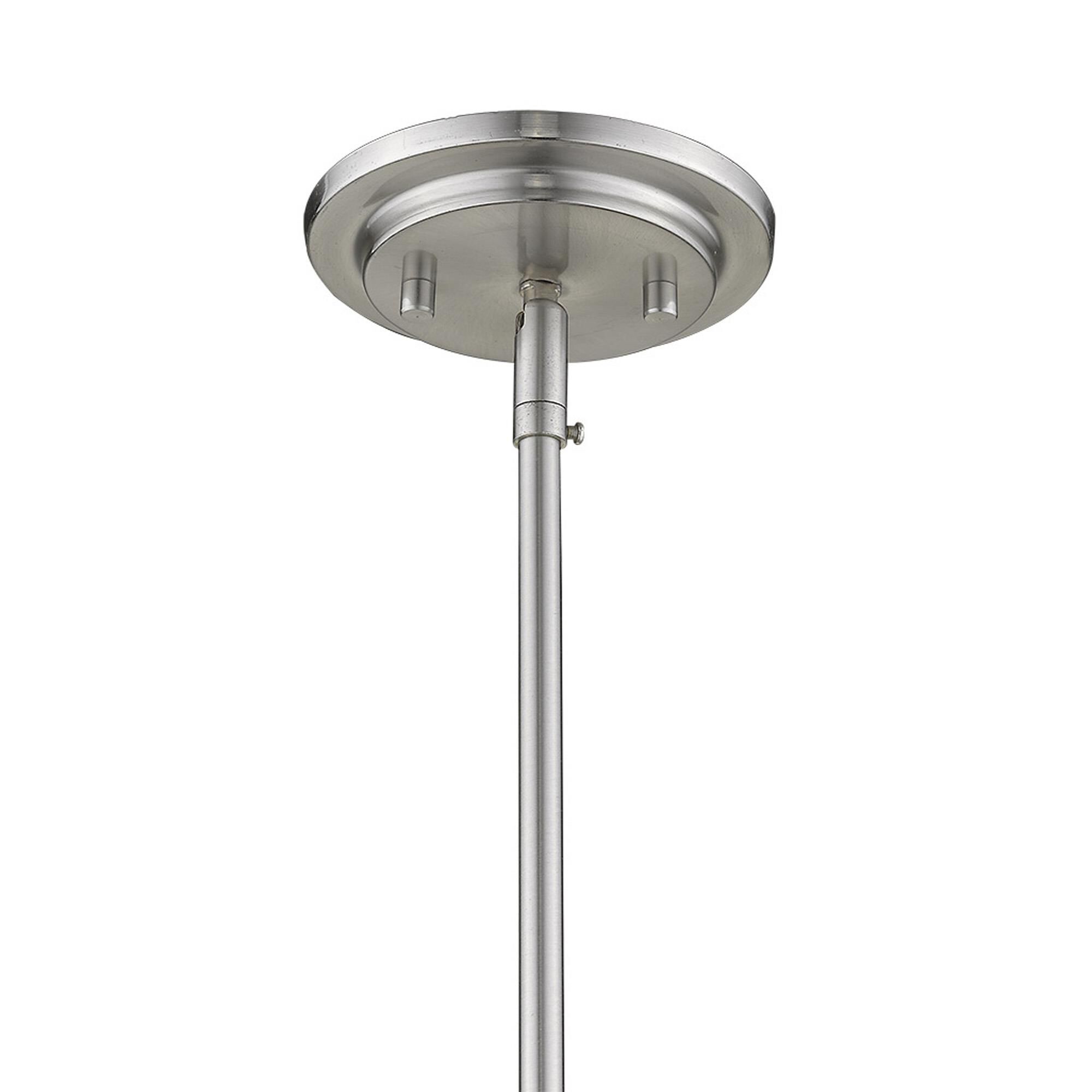 Shown in Satin Nickel finish and Clear glass and Clear, Glass Globe shade