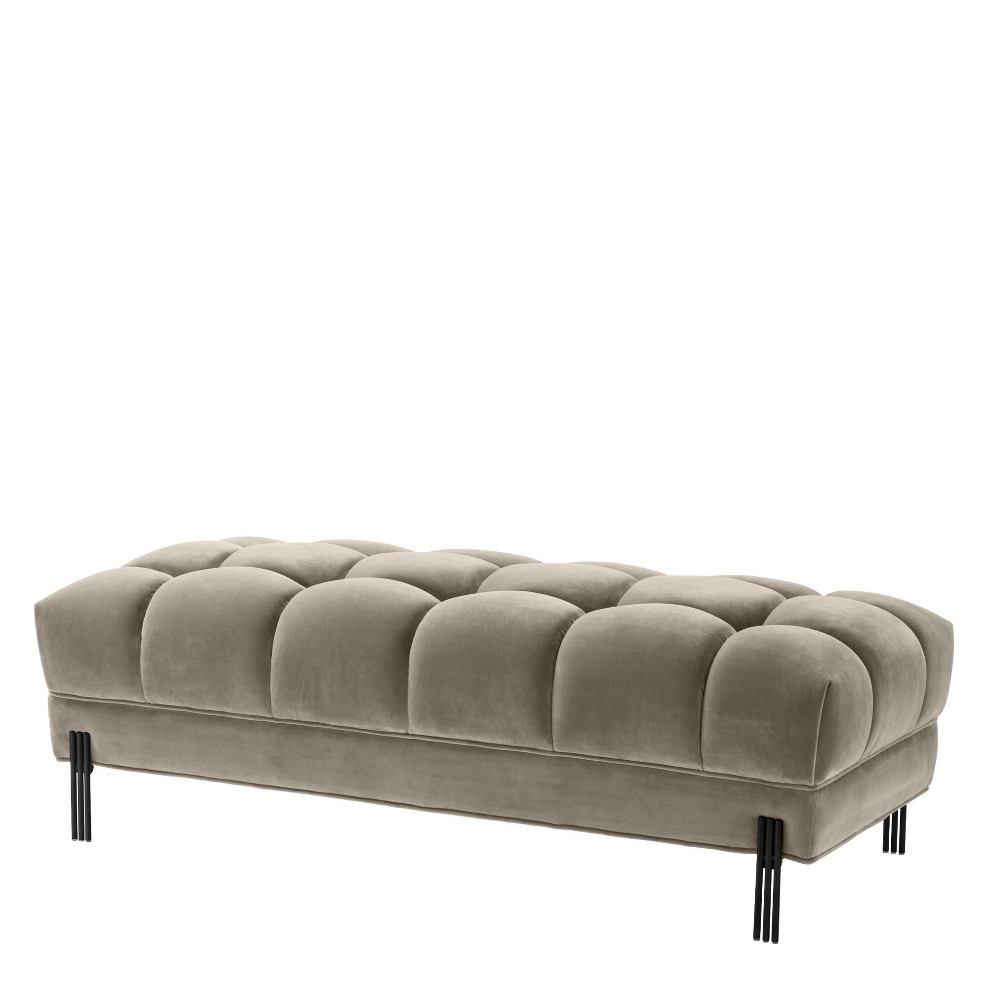 Shown in Savona Greige Velvet | Black Finish Legs finish