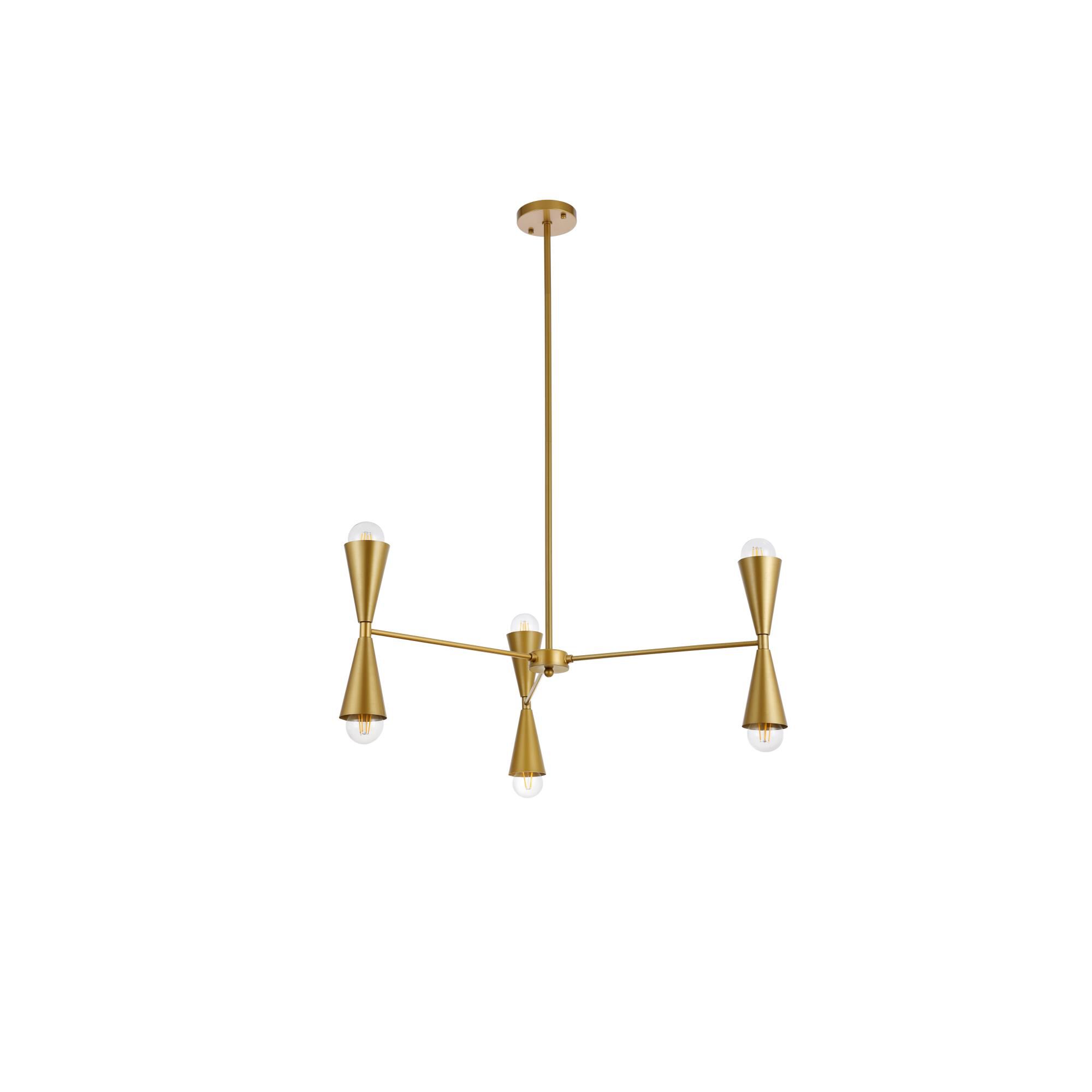 Cade 34 Inch 6 Light Chandelier by Elegant Lighting
