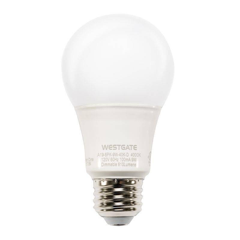 9 Watt 4000K A19 LED Light Bulb,
