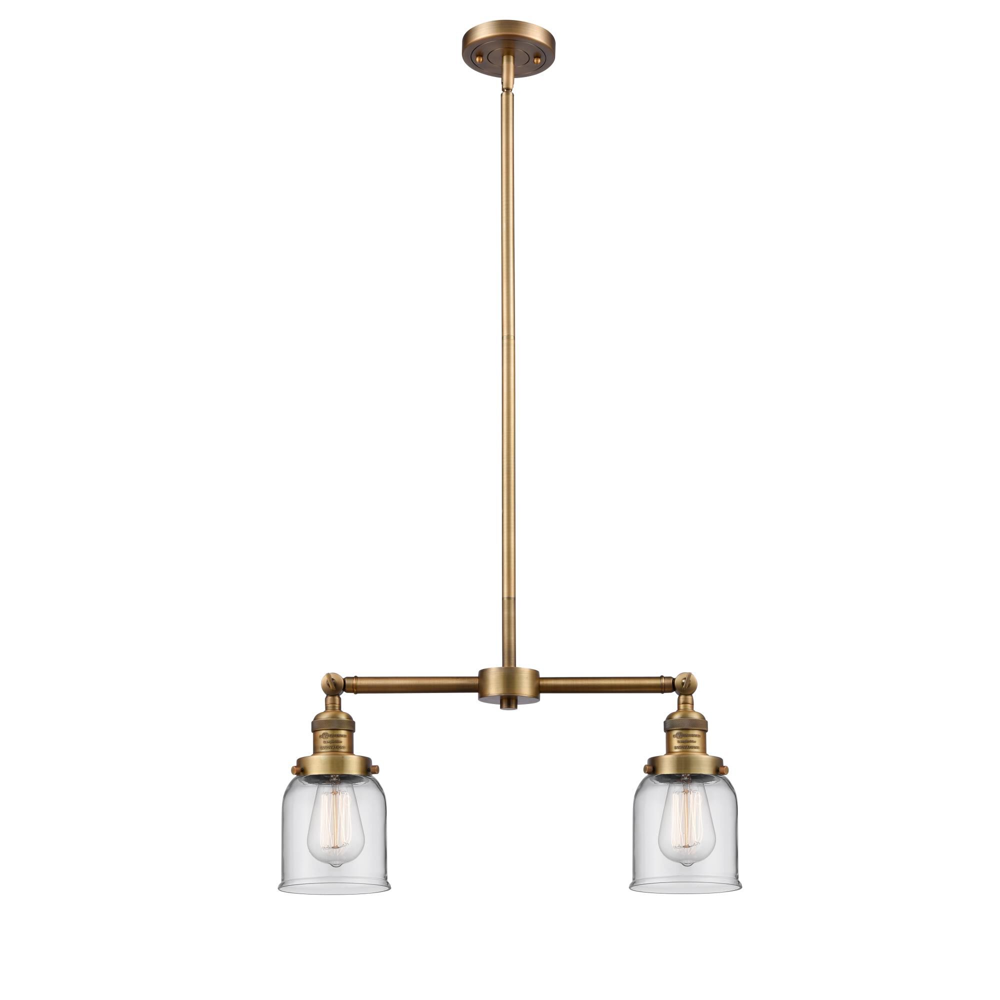 Shown in Brushed Brass finish and Clear glass