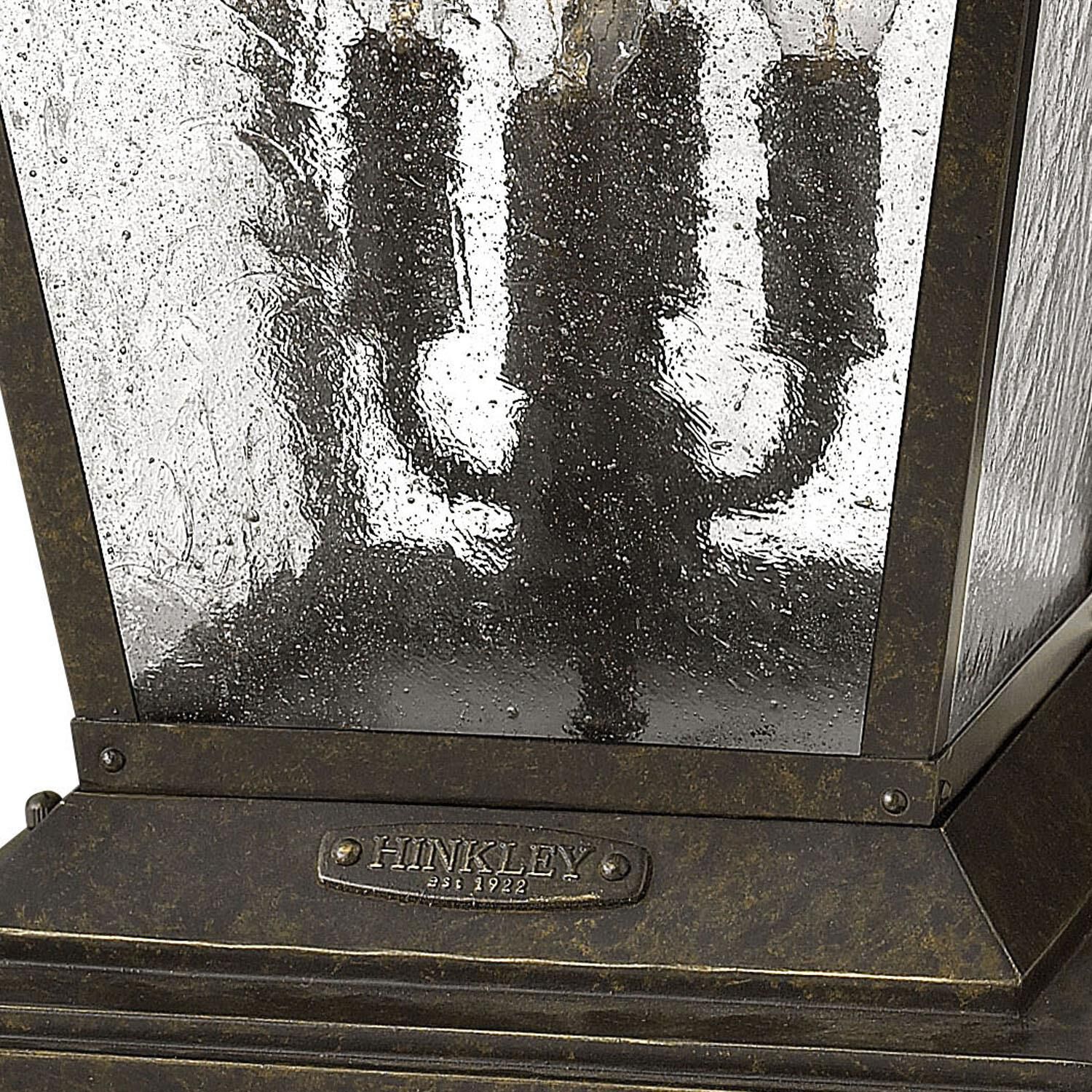 Shown in Regency Bronze finish and Clear Seedy glass