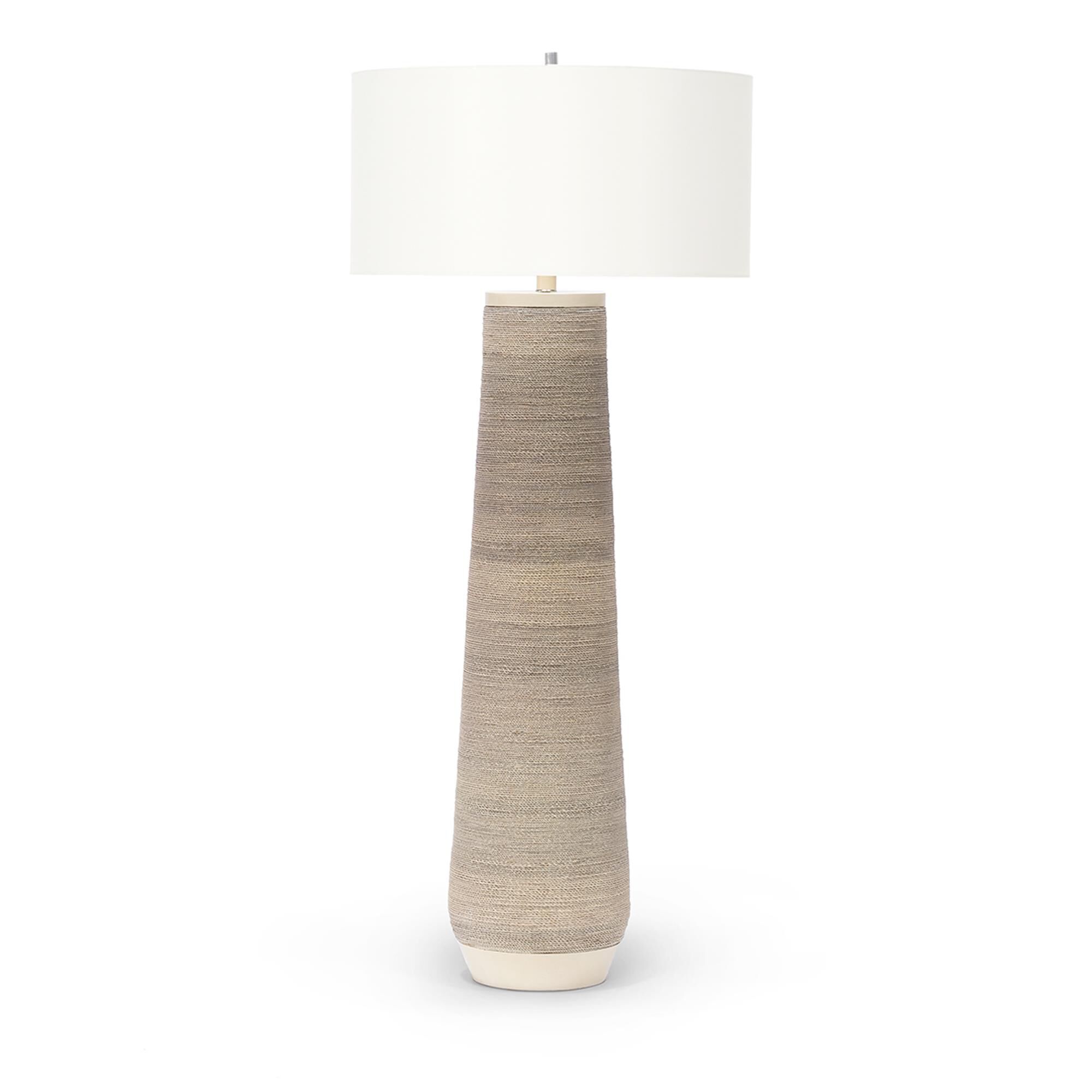 Shown in Nickel  finish and White Linen shade