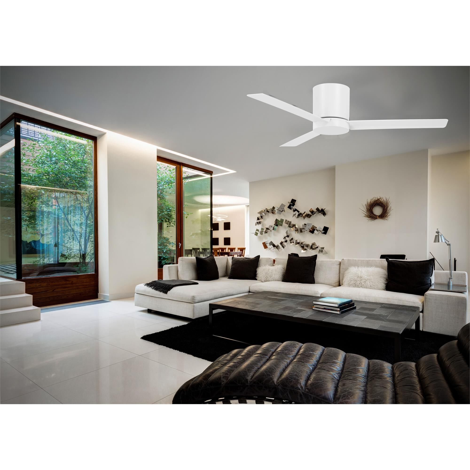 Roto 52 Inch Flush Mount Fan with Light Kit - Clearance,