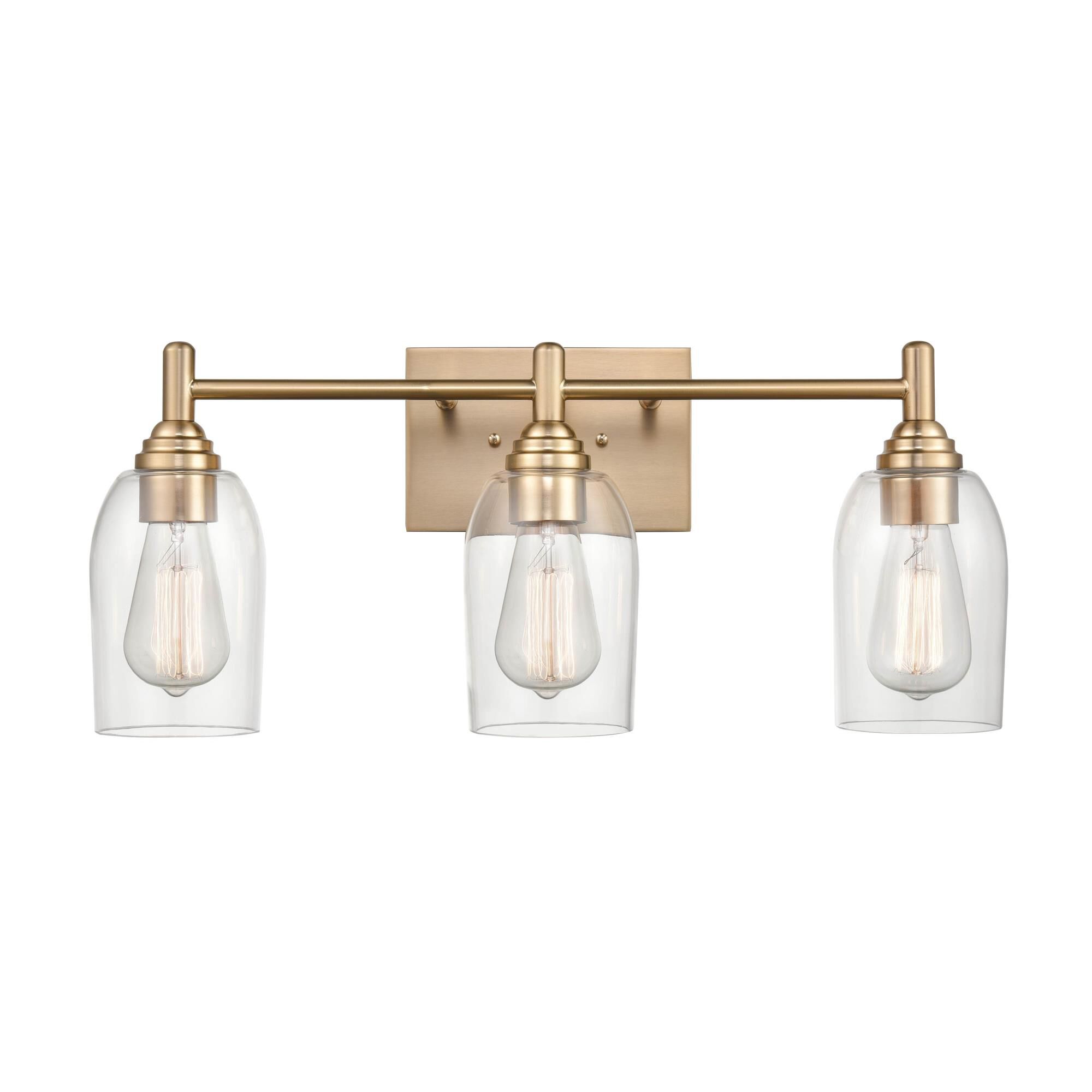 Shown in Modern Gold finish and Clear glass