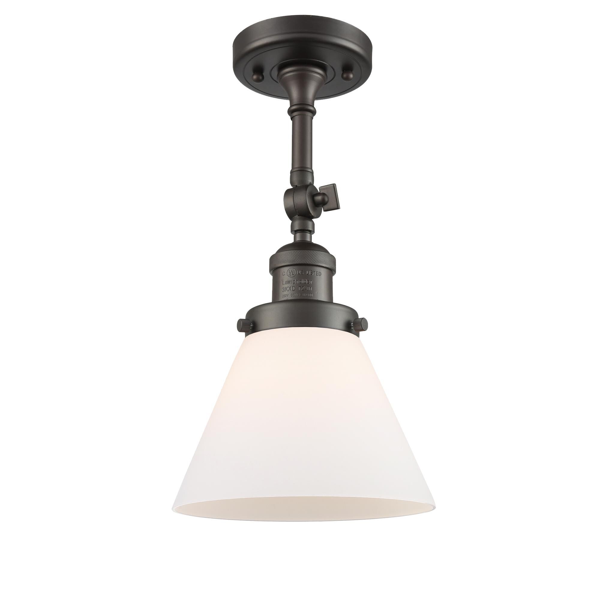 Shown in Oil Rubbed Bronze finish and Frosted glass and None accent