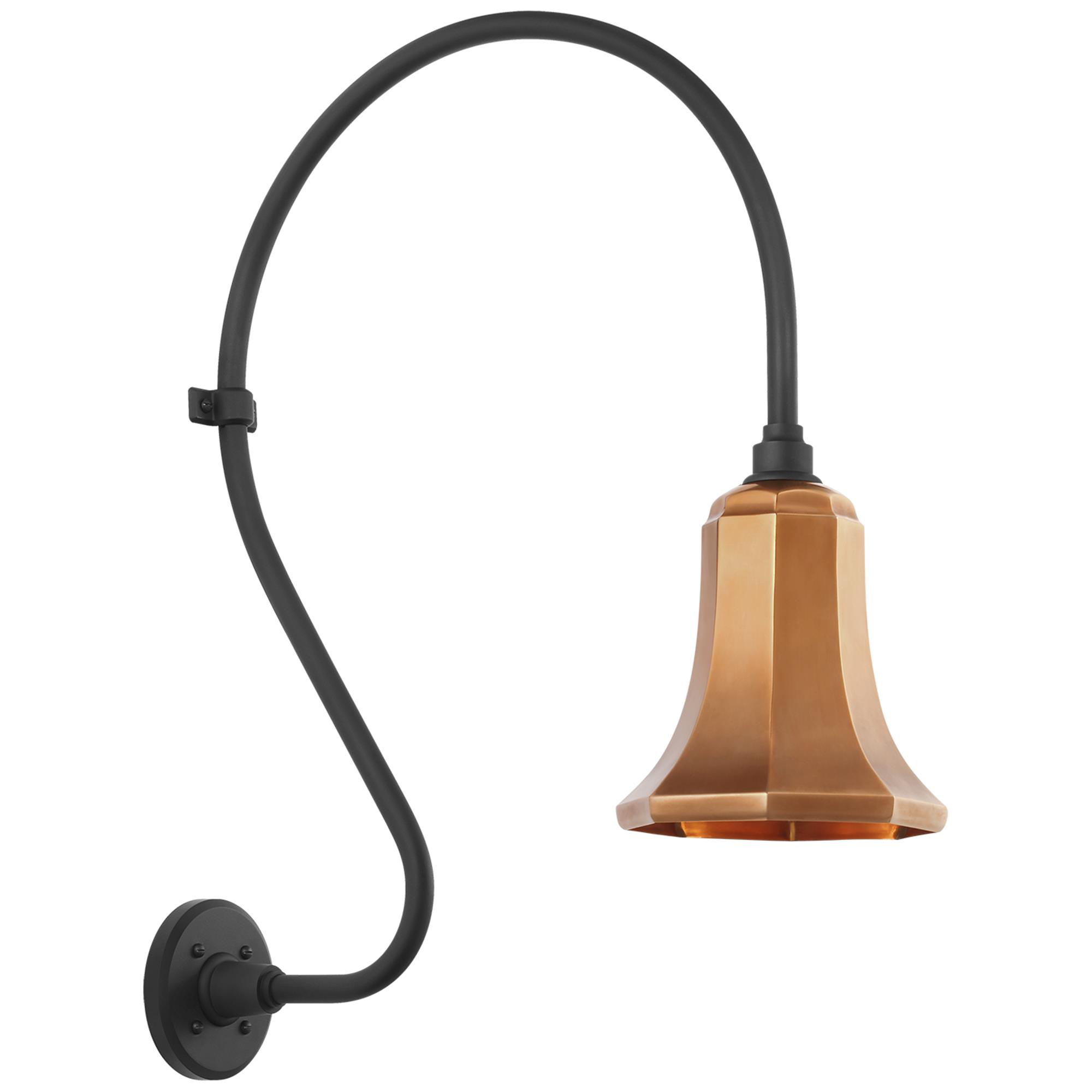 Shown in Matte Black finish and Copper shade