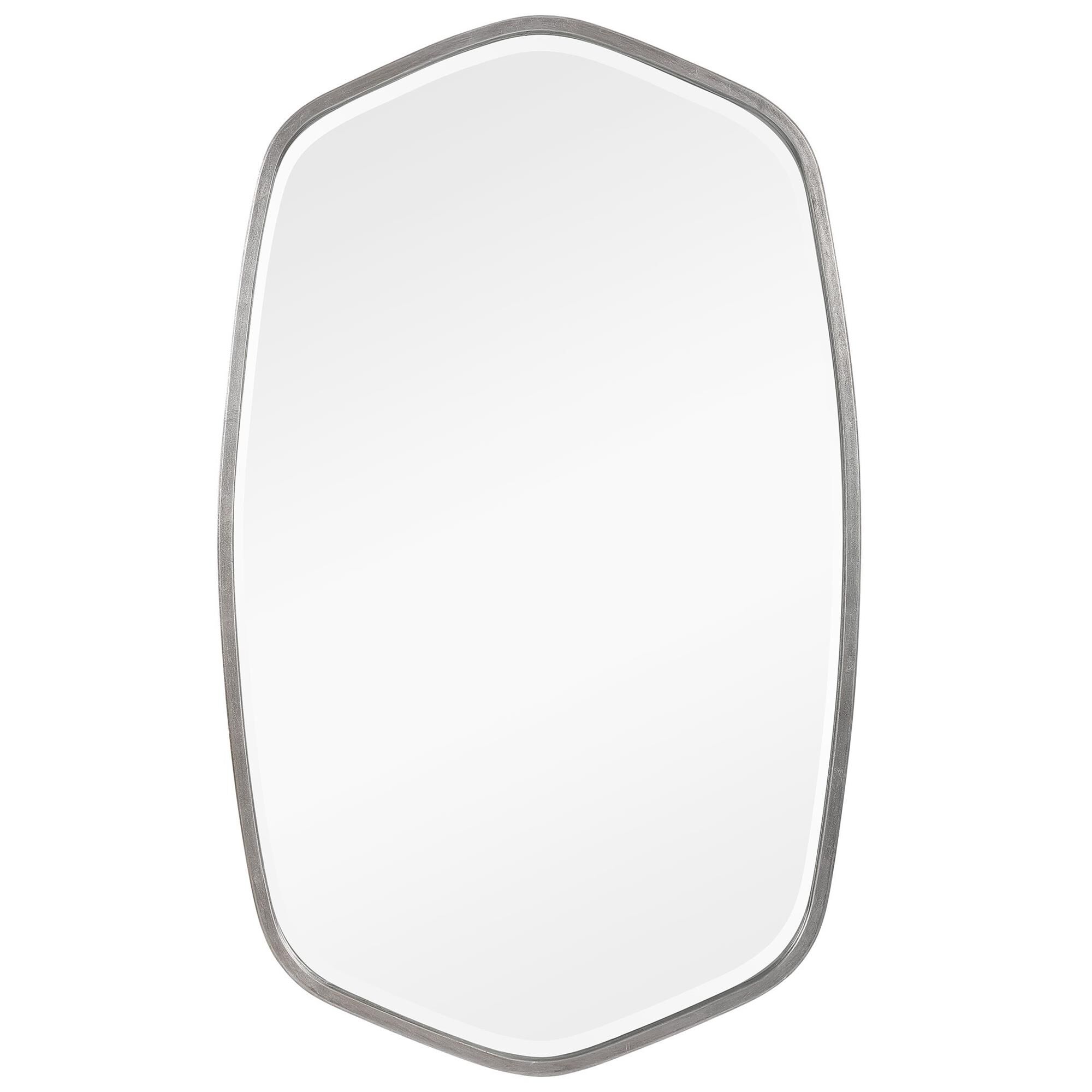 Shown in This Hand Forged Iron Mirror Frame Features A Unique Shape With Elegant Curves, Finished In A Versat finish