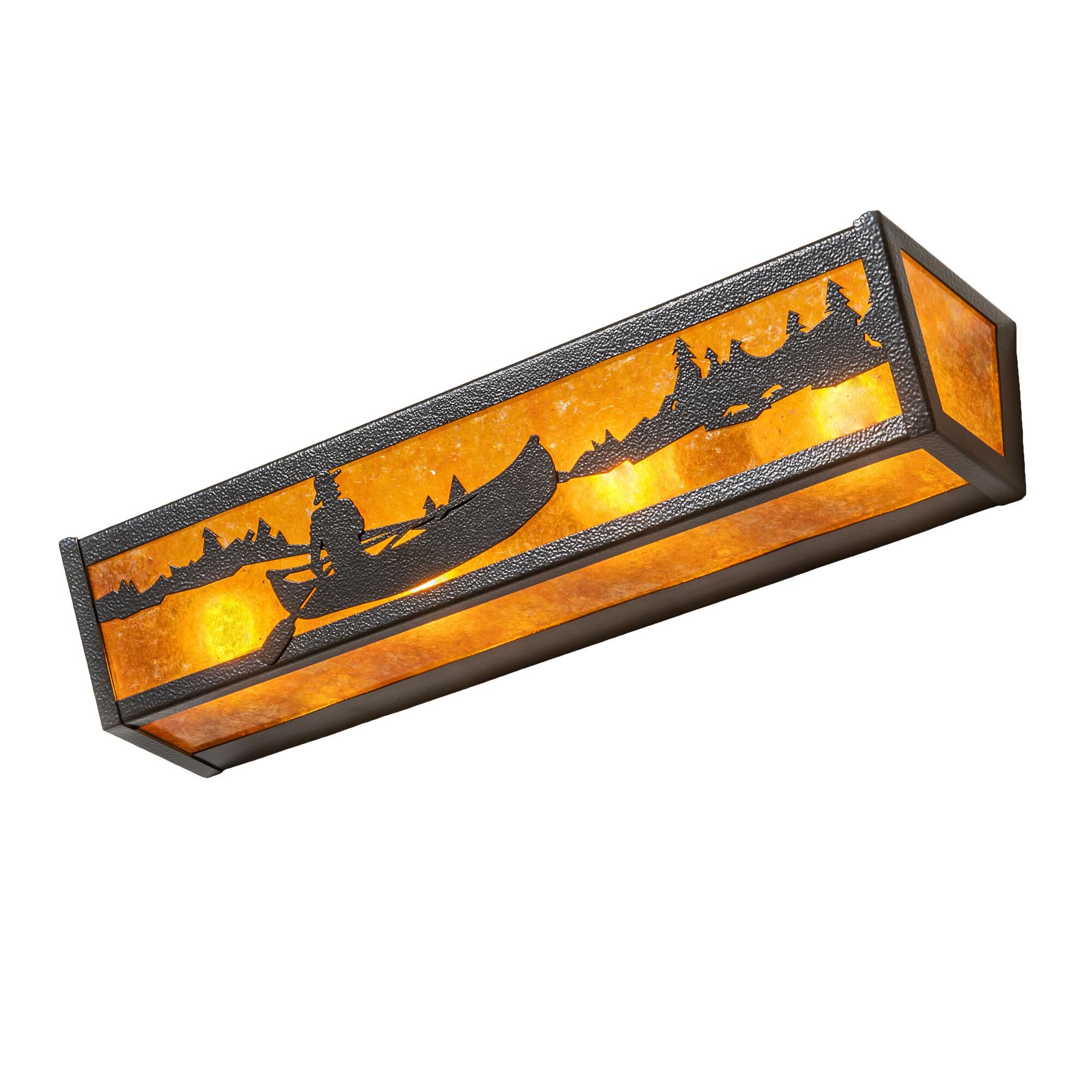 Shown in Timeless Bronze finish and Amber Mica glass