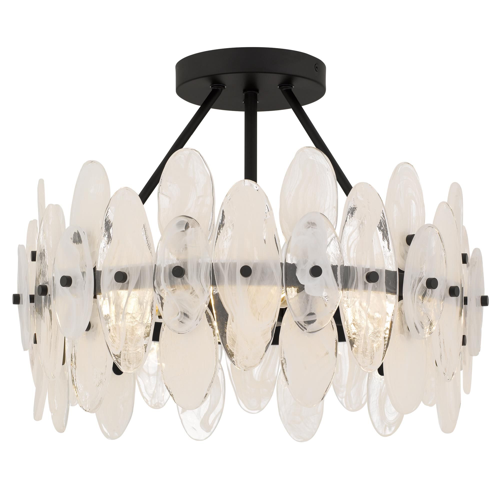 Shown in Matte Black finish and Glass shade