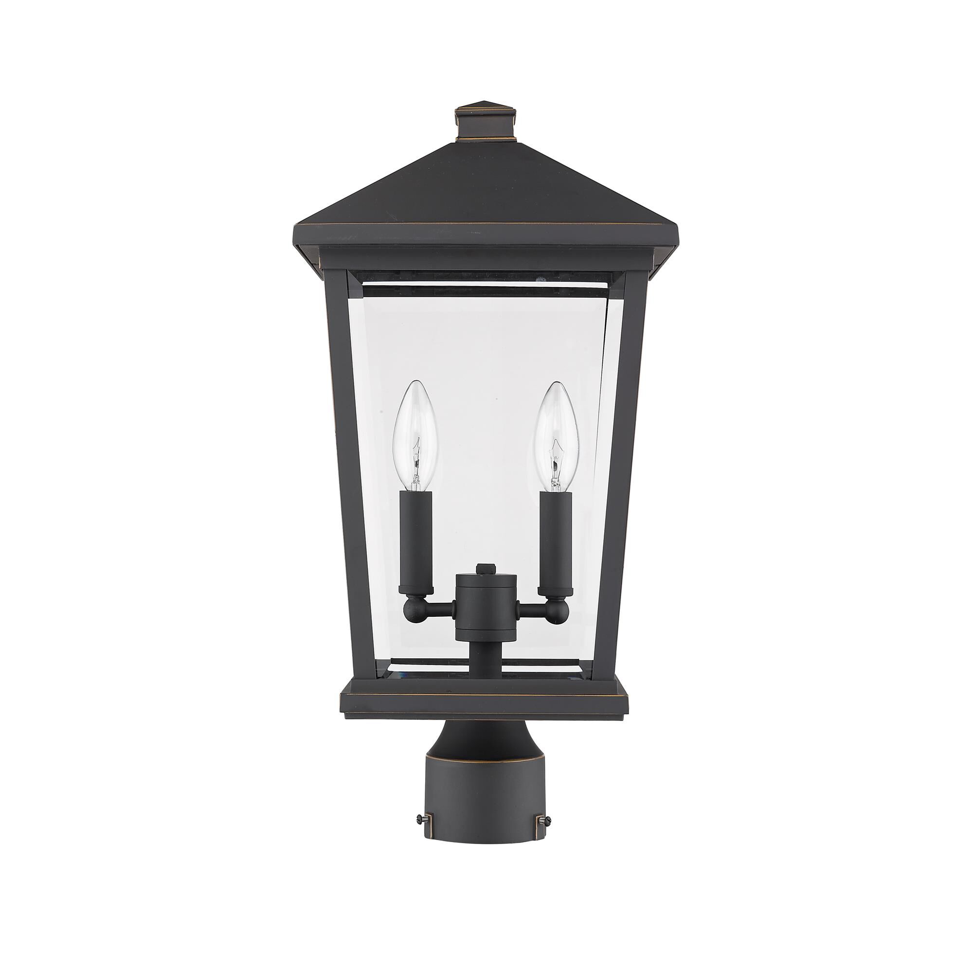 Shown in Oil Rubbed Bronze finish and Glass shade