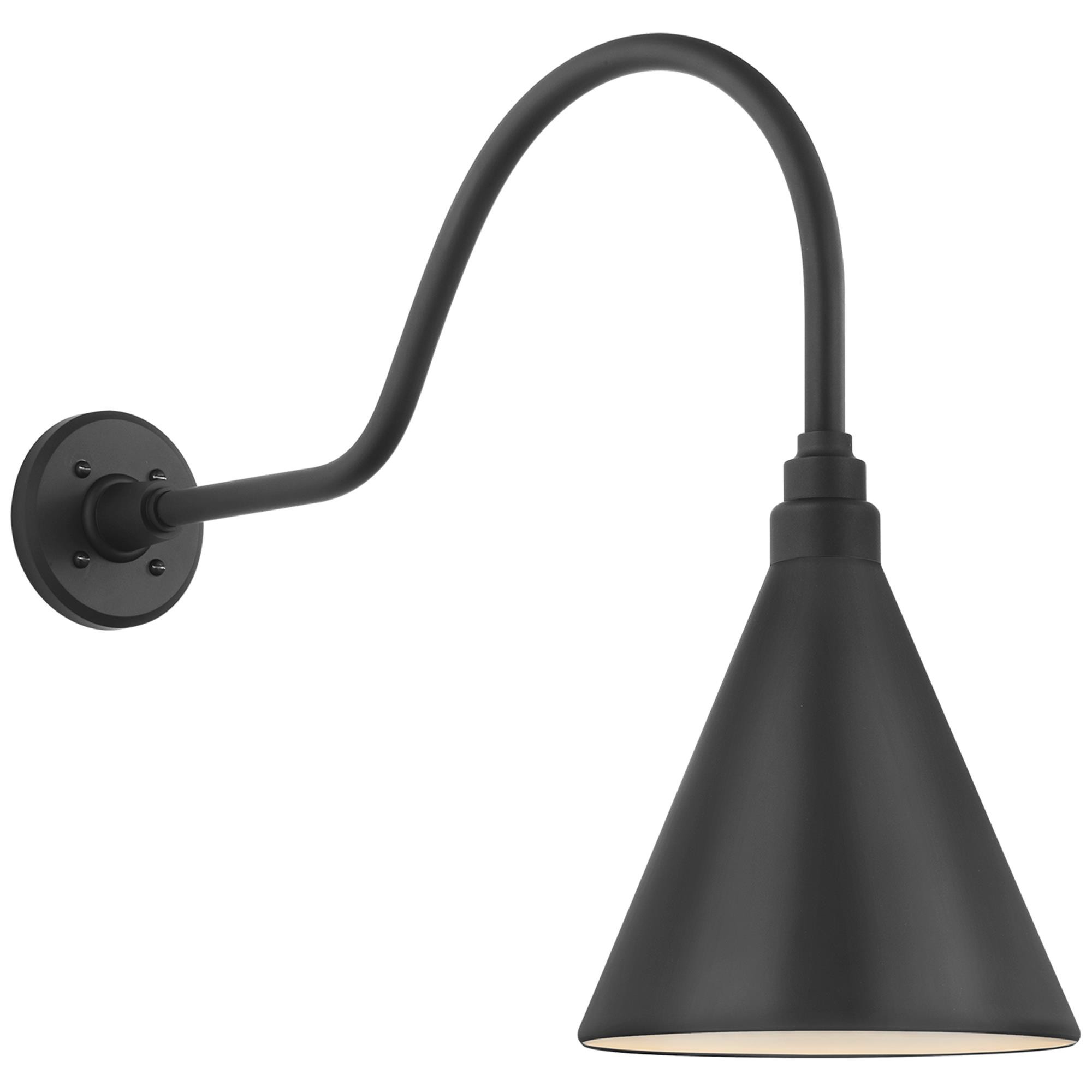 Shown in Matte Black finish and Black shade